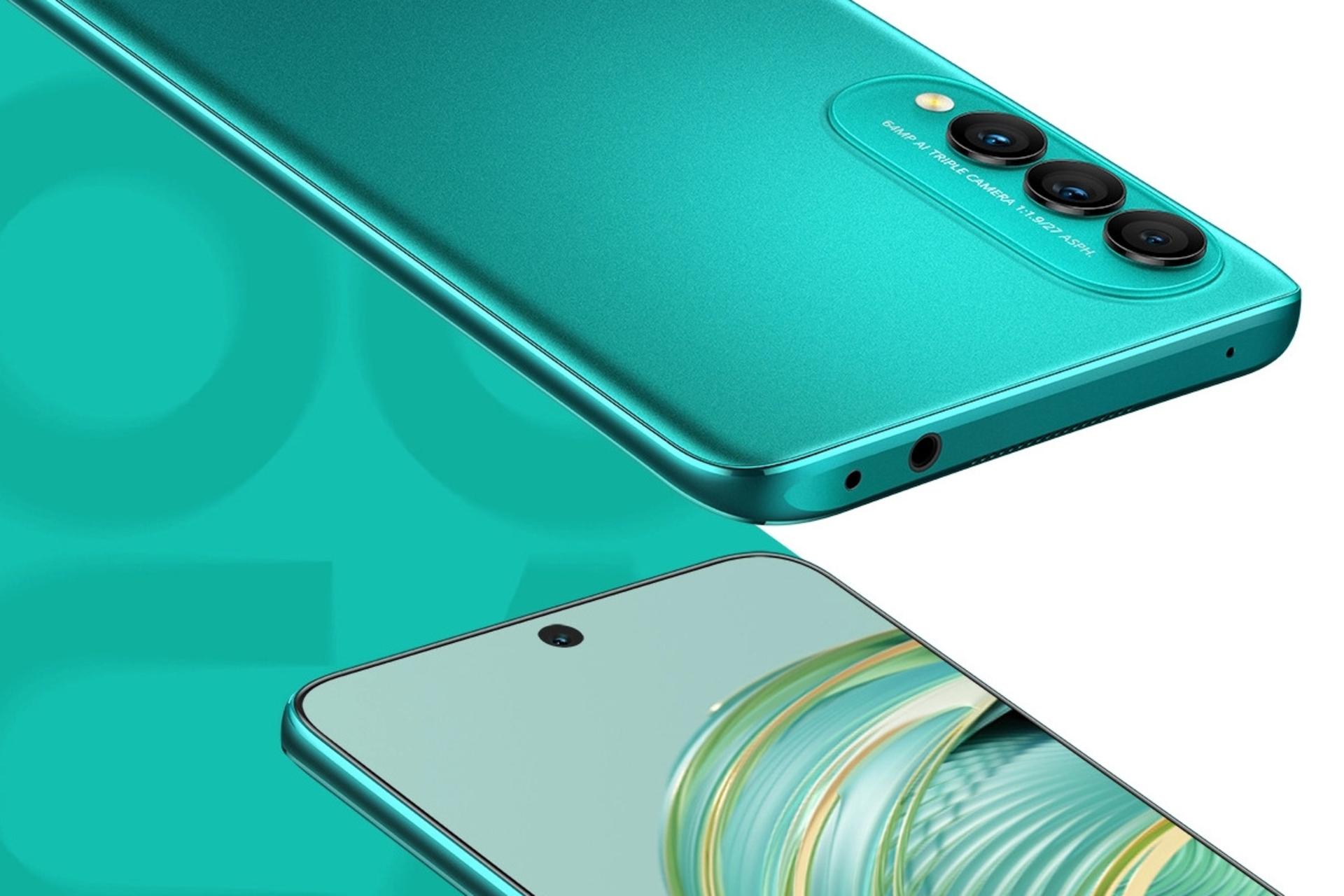 نمای جانبی گوشی موبایل نوا 10z هواوی / Huawei nova 10z سبز
