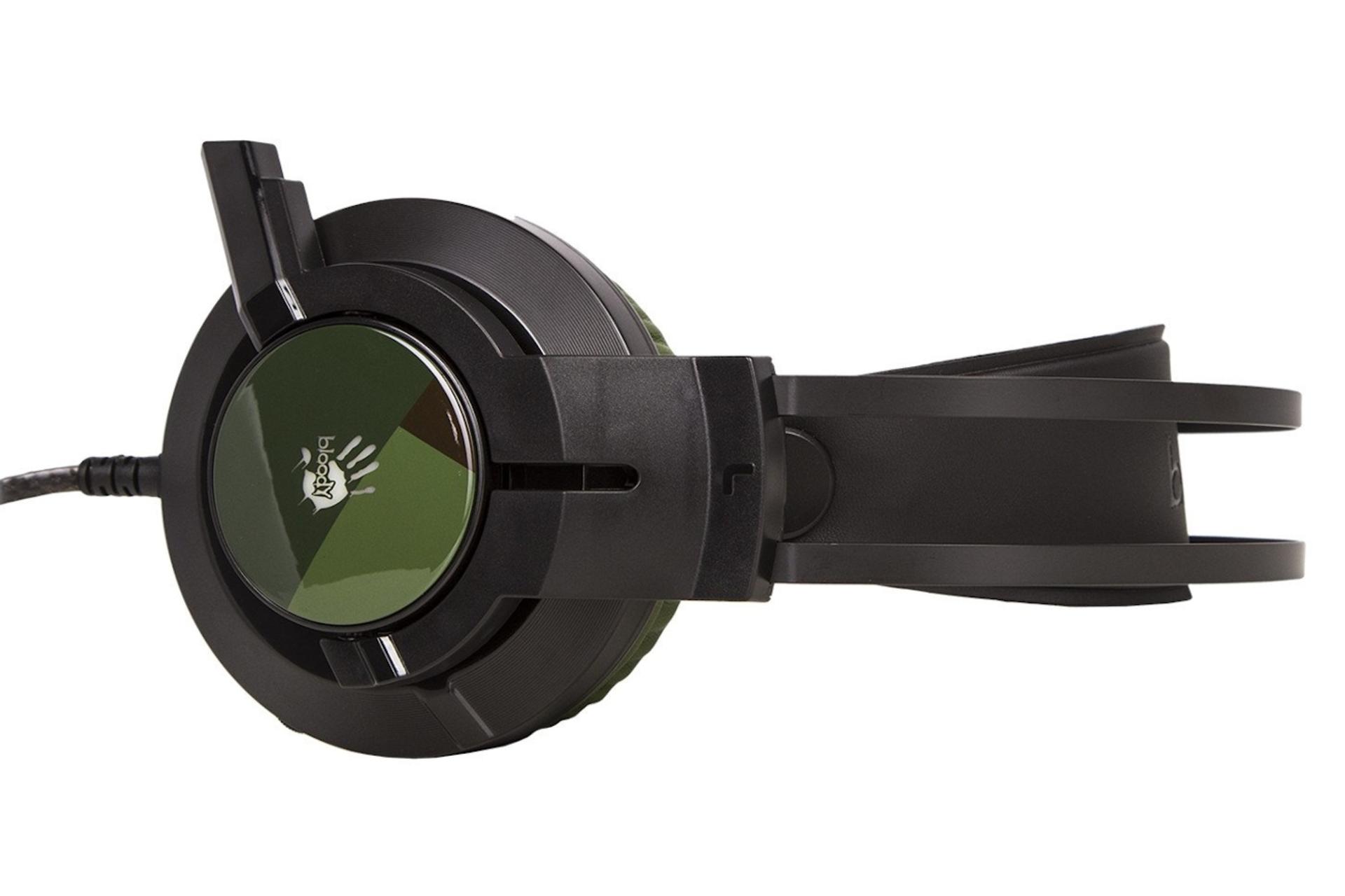 نمای جانبی هدست گیمینگ بلادی Bloody J437 سبز