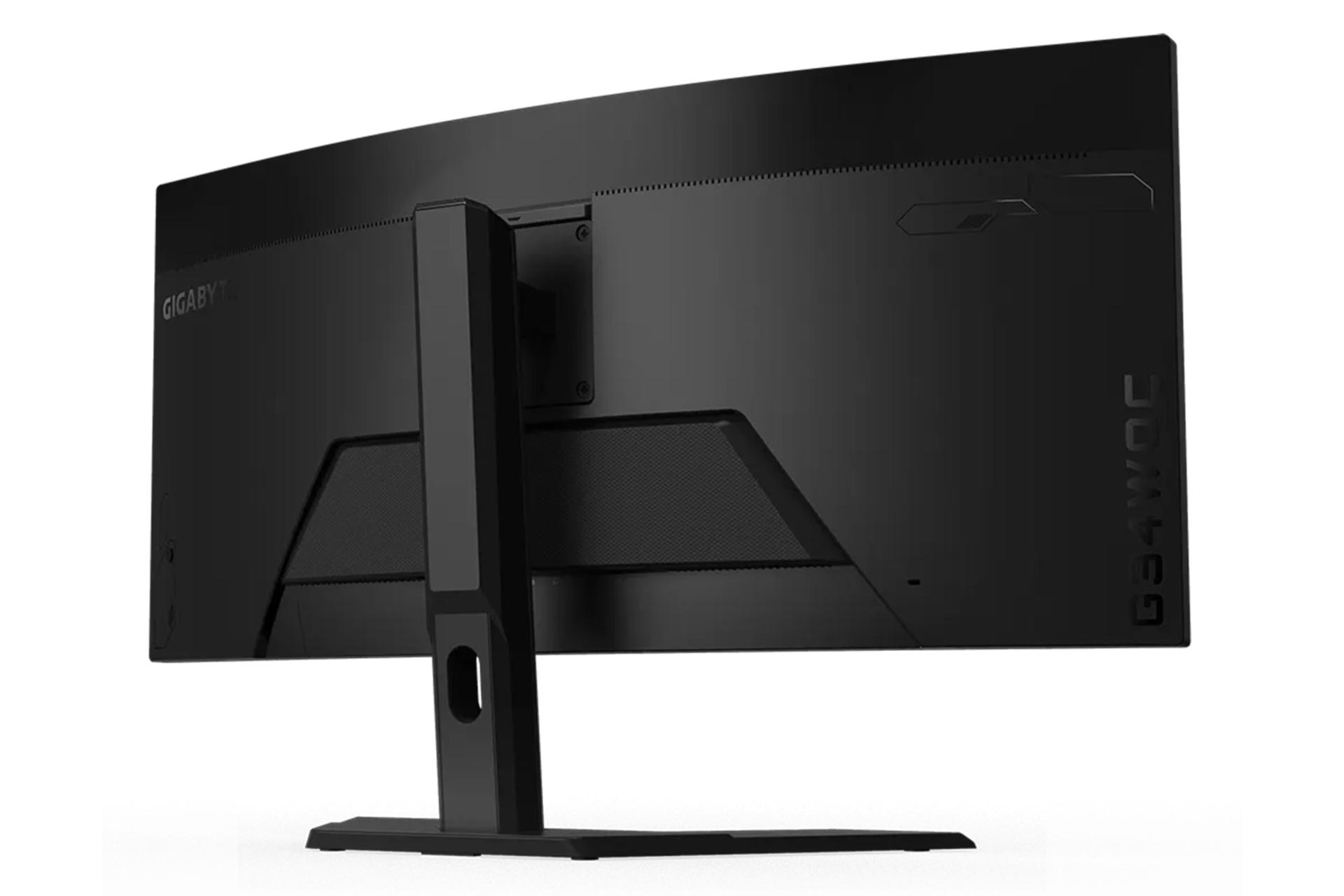 مانیتور گیگابایت G34WQC از نمای پشت و نمایش خمیدگی