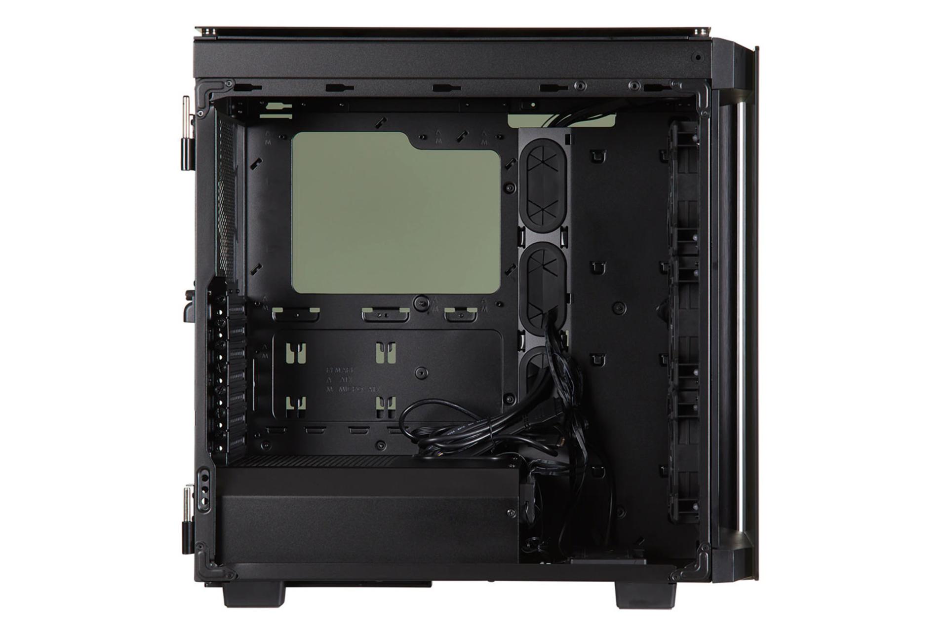 نمای داخل سمت چپ کیس کامپیوتر کورسیر Obsidian Series 500D RGB SE پرمیوم