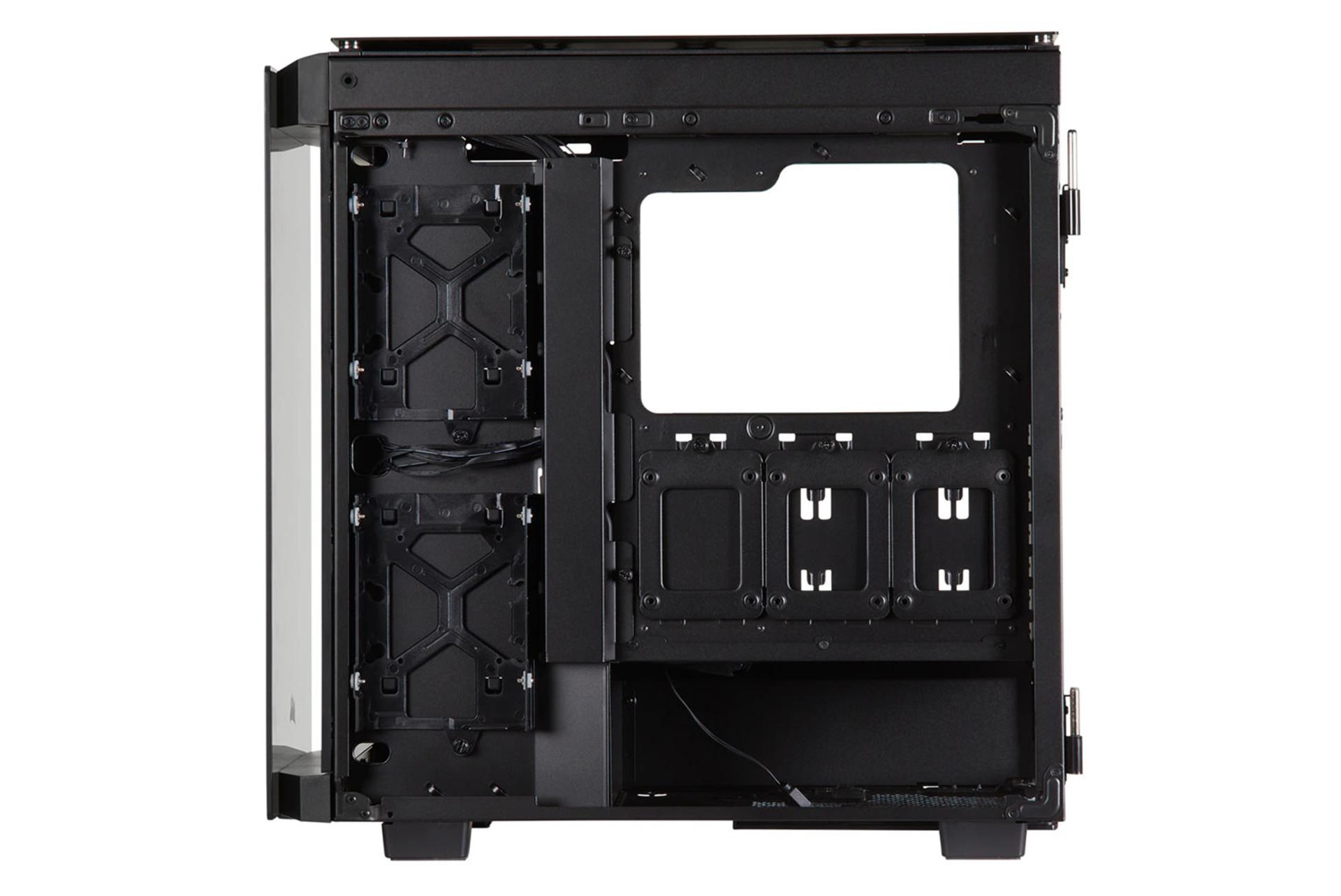 نمای داخل سمت راست کیس کامپیوتر کورسیر Obsidian Series 500D RGB SE پرمیوم