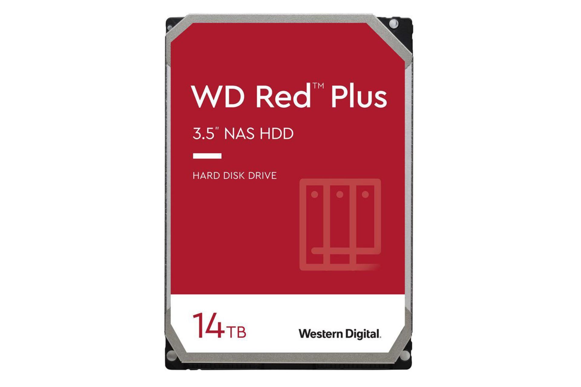 نمای روبرو هارد دیسک وسترن دیجیتال Red Plus WD140EFFX ظرفیت 14 ترابایت