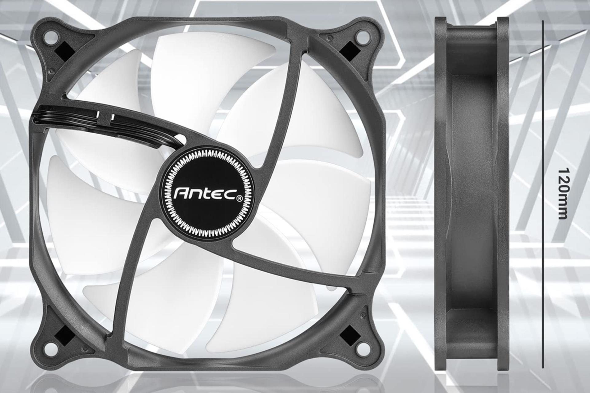 نمای پشت و جانبی فن کیس انتک F12 RGB