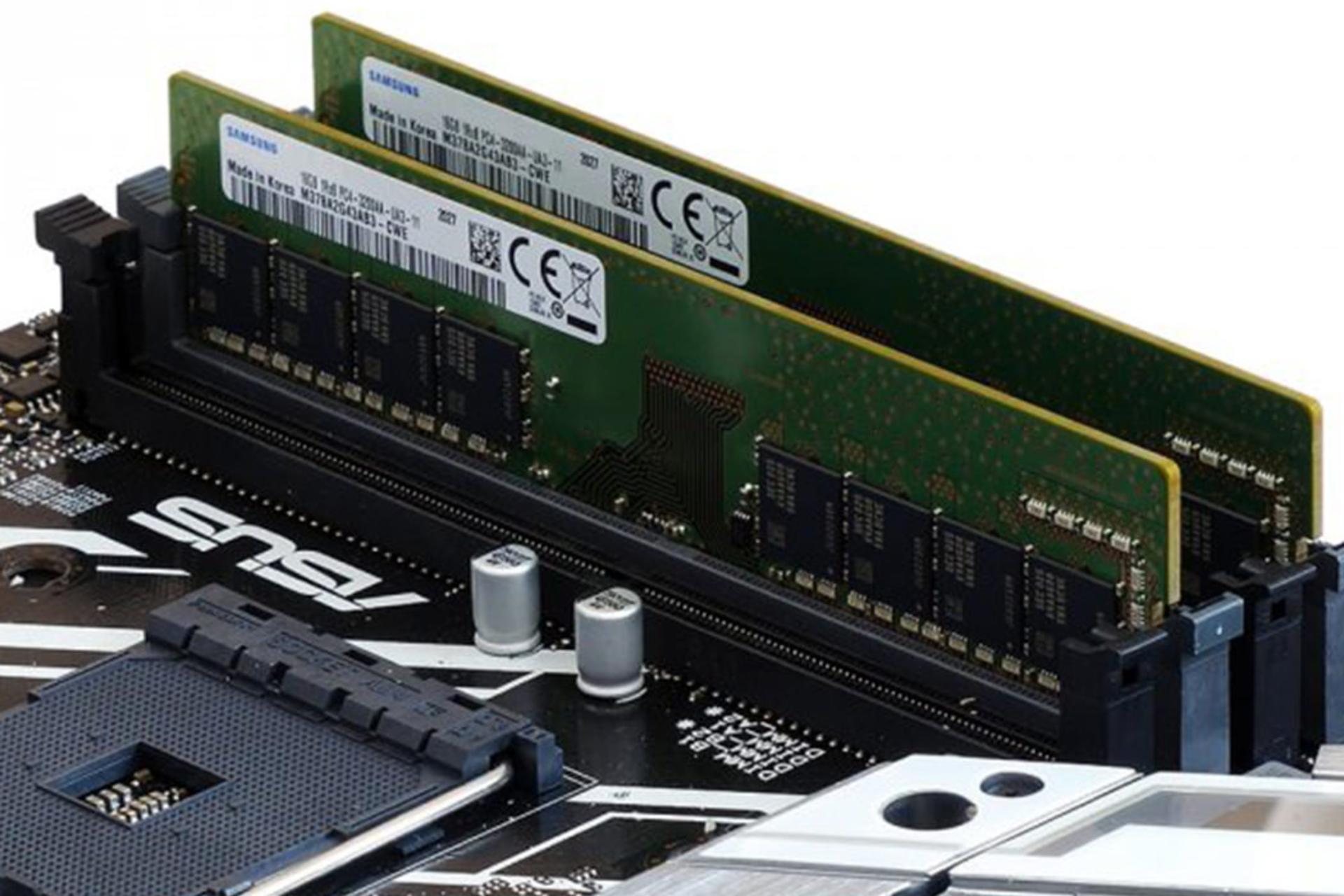 مرجع متخصصين ايران Samsung M378A2G43AB3-CWE ظرفيت 16 گيگابايت از نوع DDR4-3200 نماي جانبي2