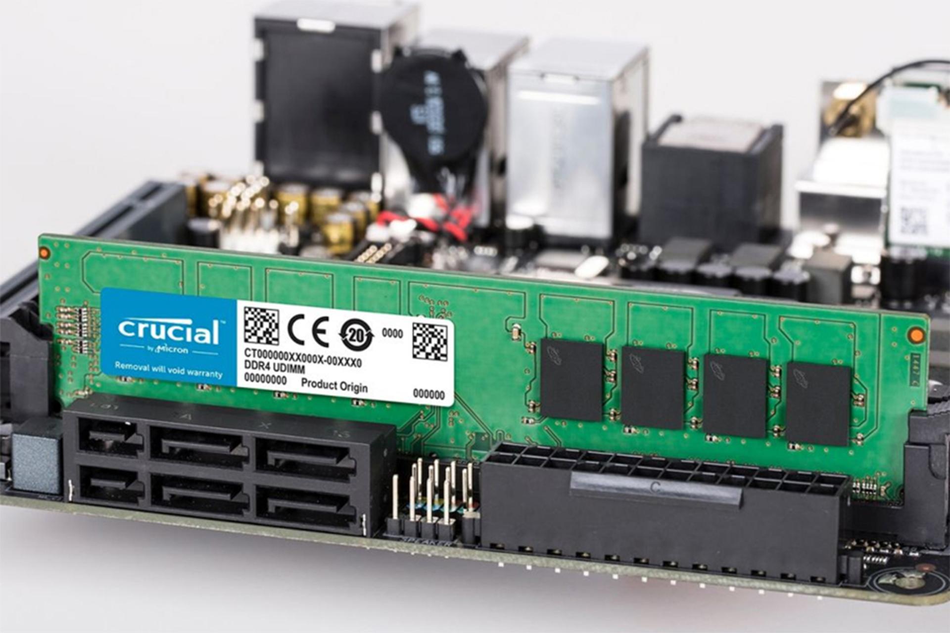 نمای نزدیک رم کروشیال CT8G4DFRA266 ظرفیت 8 گیگابایت از نوع DDR4-2666