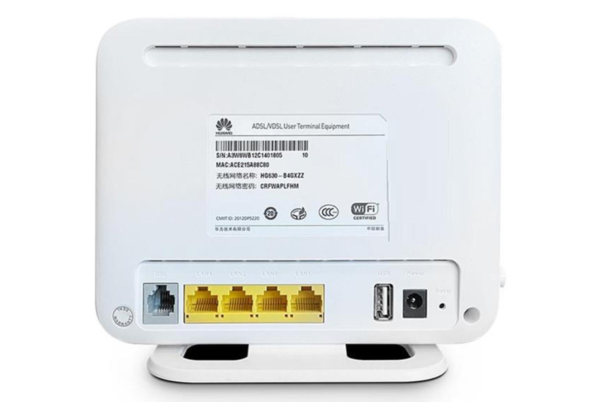 نمای پشتی مودم - روتر هواوی Huawei HG630
