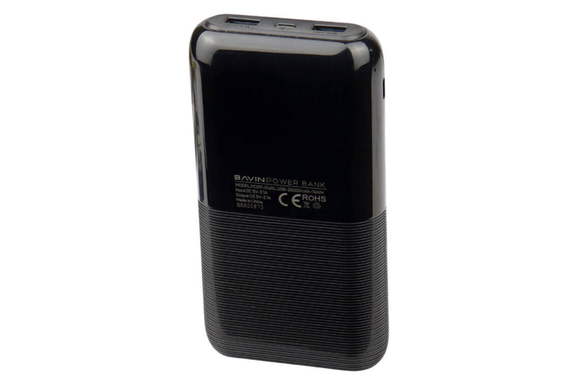 نمای پشت پاور بانک باوین PC091 مشکی