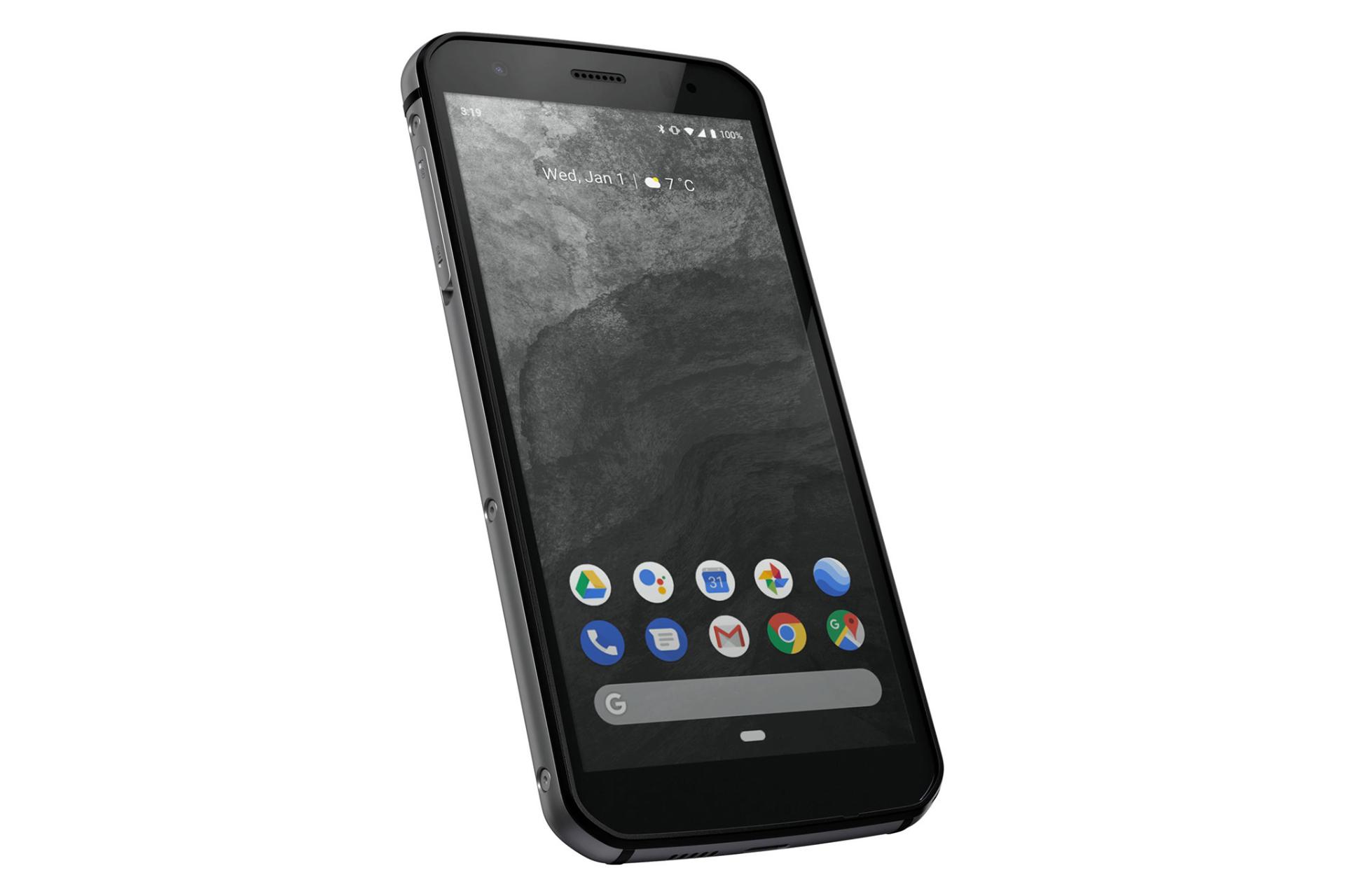 نمای خوابیده گوشی CAT S52 و صفحه نمایش