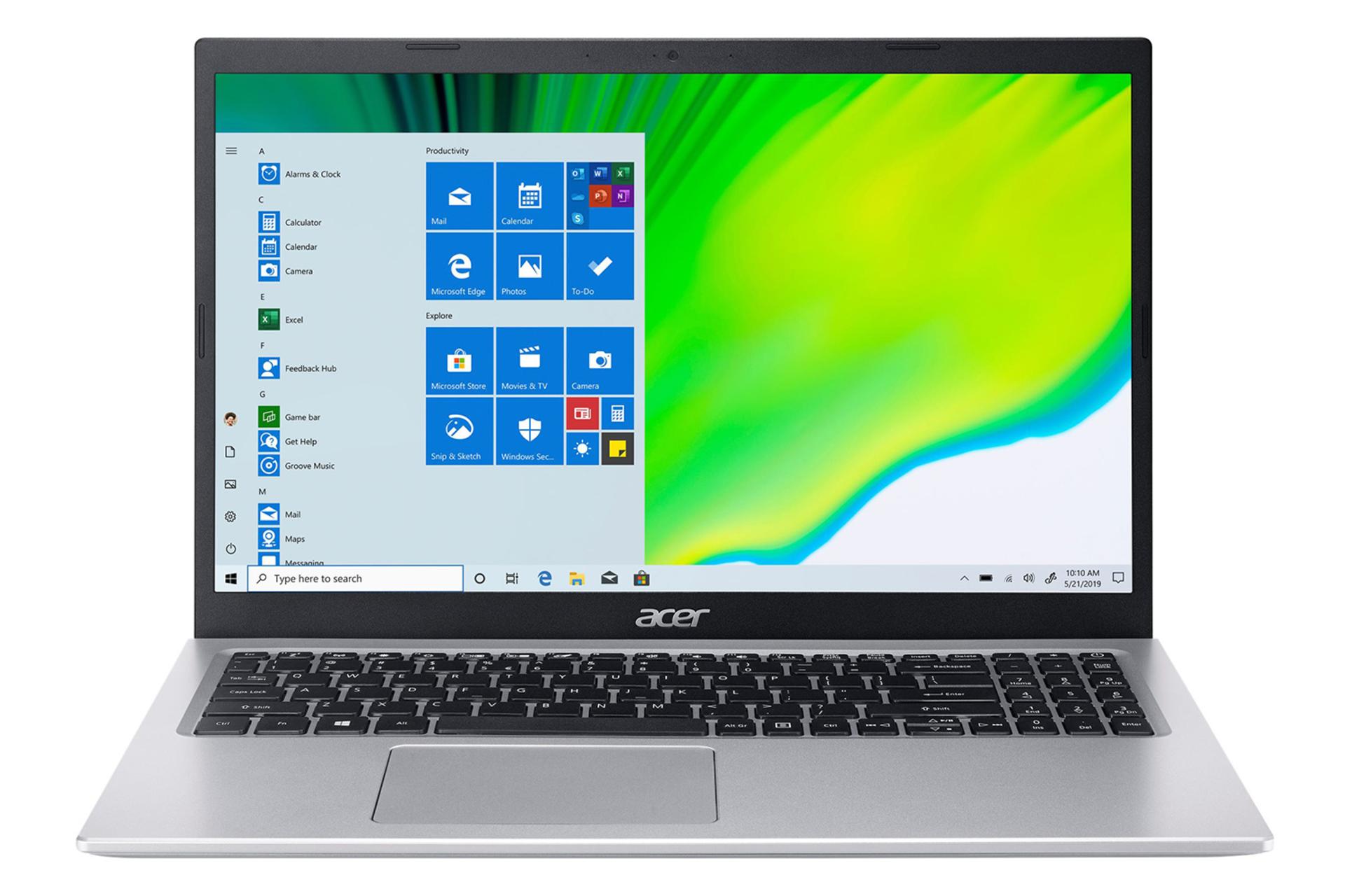 نمای جلو لپ تاپ ایسر aspire 5 a515-56-36ut