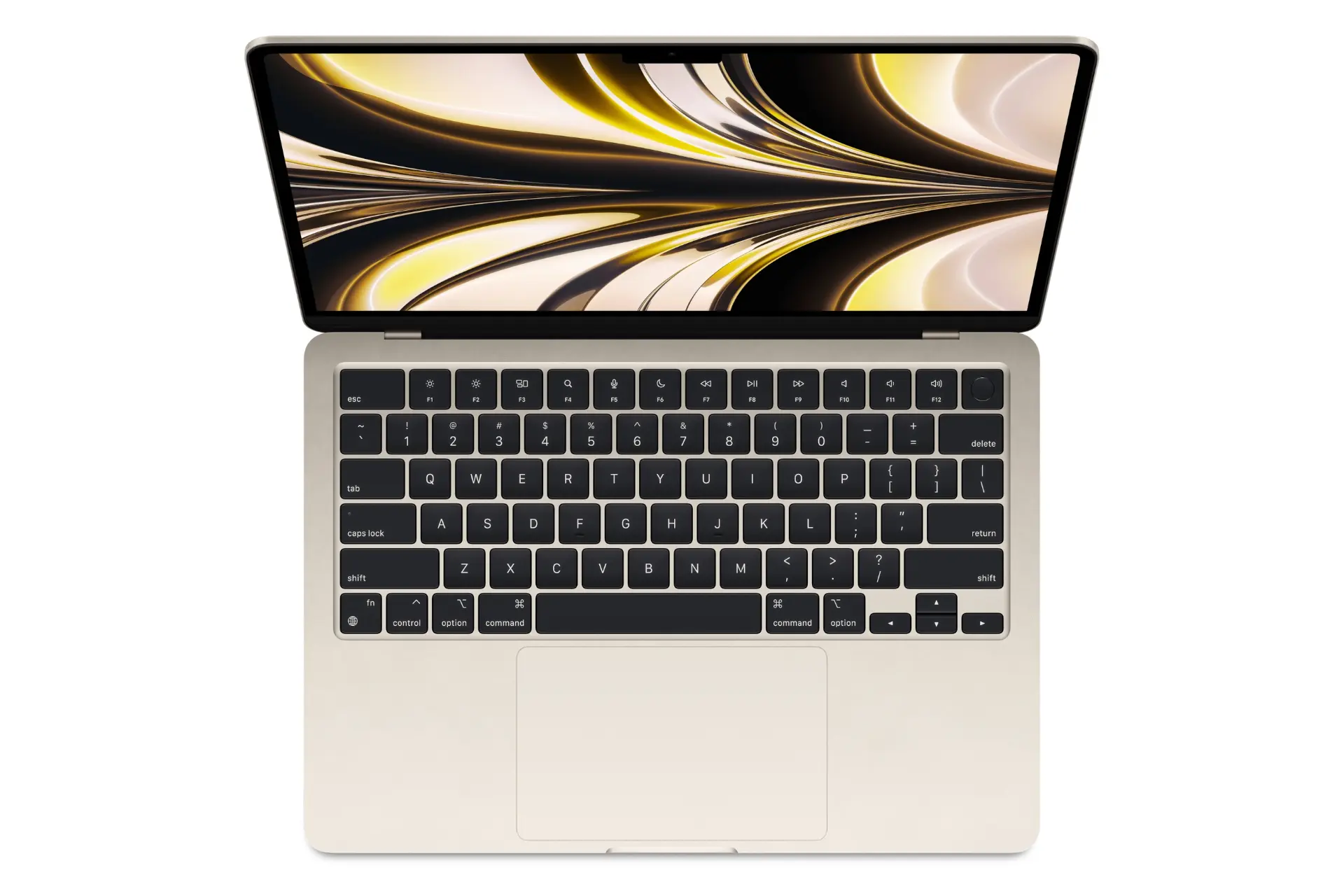 نمای بالا مک بوک ایر ام 2 اپل / Apple MacBook Air M2 طلایی