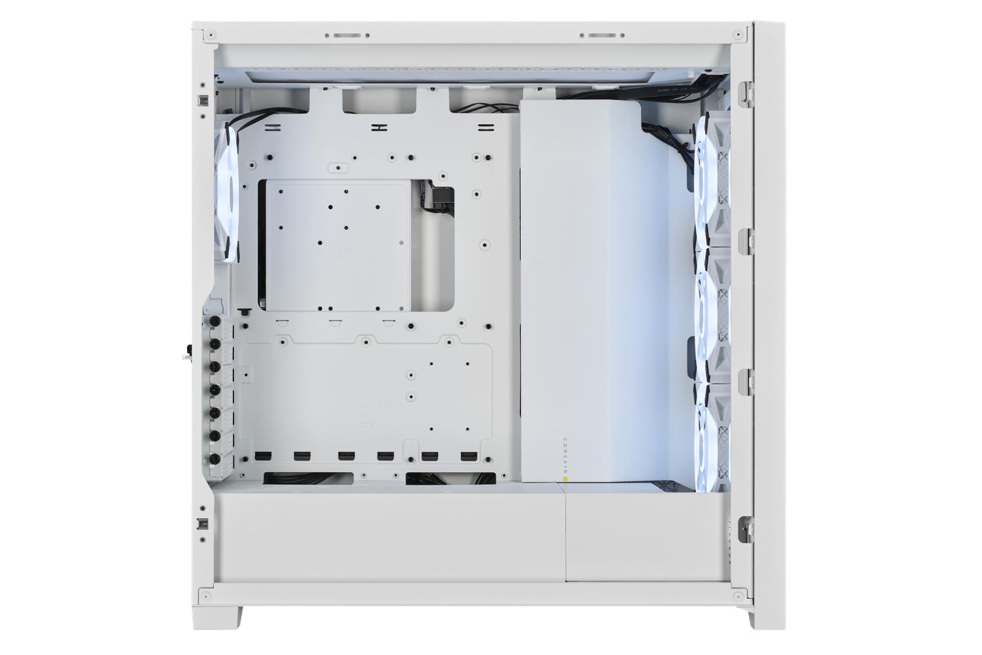 نمای چپ و پنل شیشه ای کیس کامپیوتر کورسیر iCUE 5000X RGB QL Edition