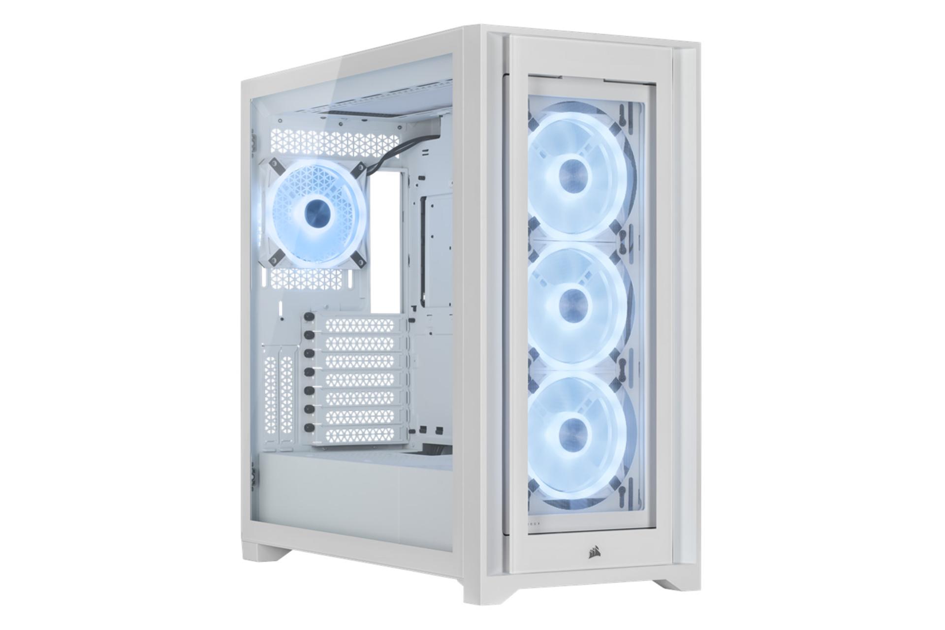 نیمرخ جلو و چپ کیس کامپیوتر کورسیر iCUE 5000X RGB QL Edition