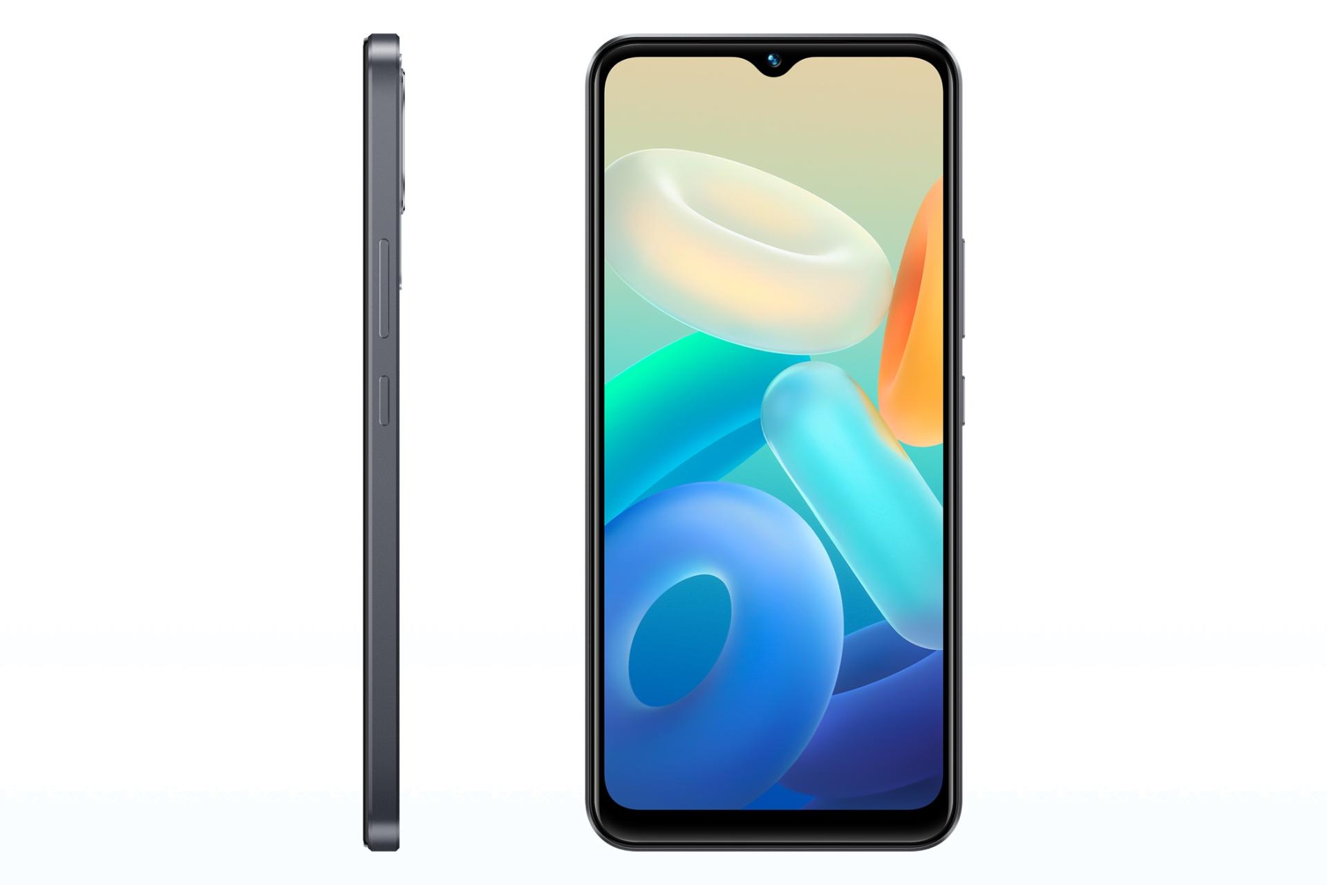 پنل جلو و جانبی گوشی موبایل ویوو vivo Y02 خاکستری تیره