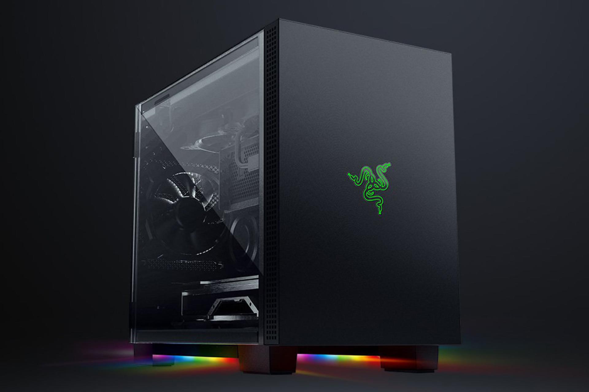نیمرخ روبرو و چپ کیس کامپیوتر ریزر TOMAHAWK MINI-ITX