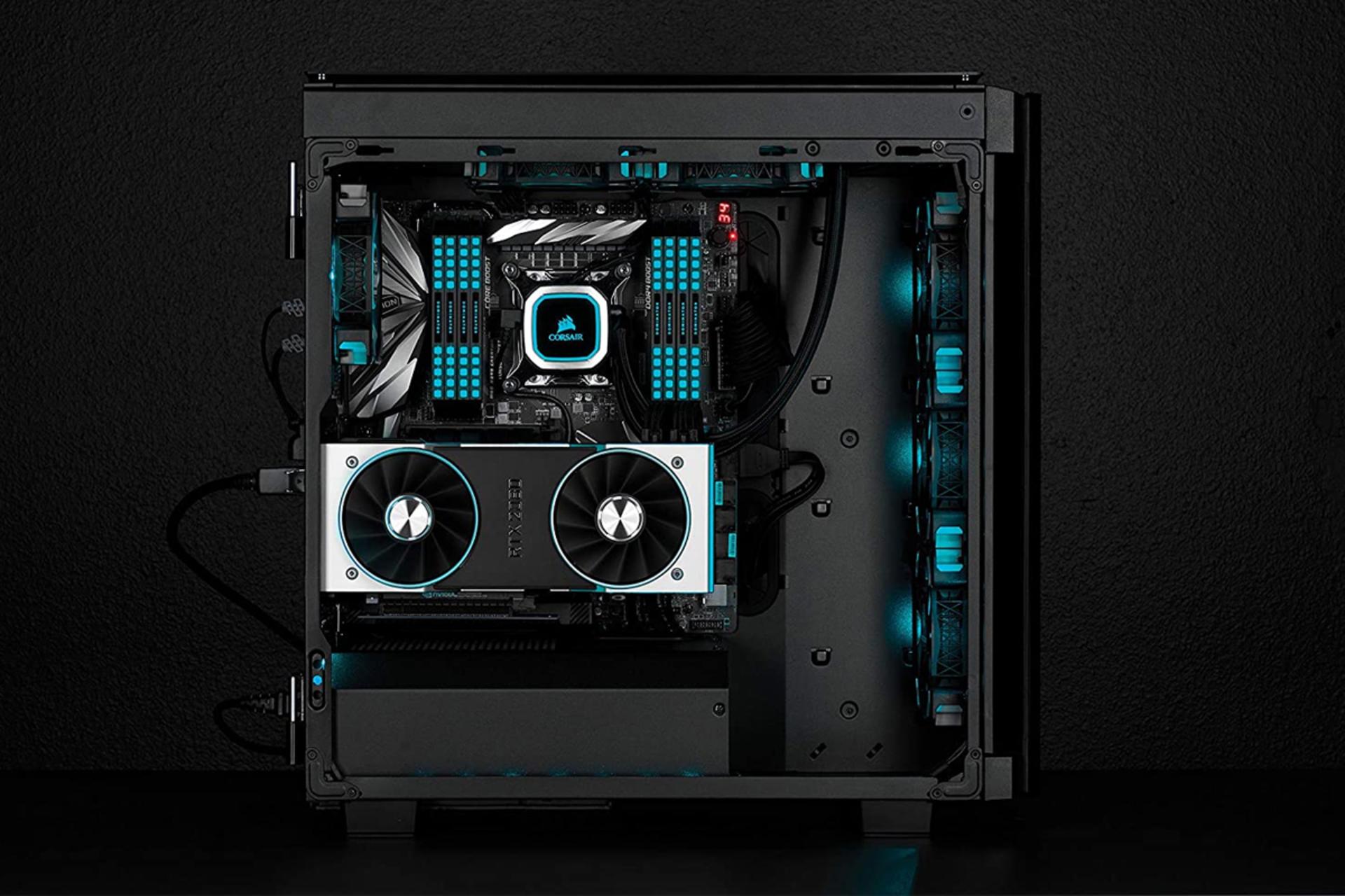 نمای بالا رم کورسیر VENGEANCE RGB PRO ظرفیت 64 گیگابایت (4x16) از نوع DDR4-3600