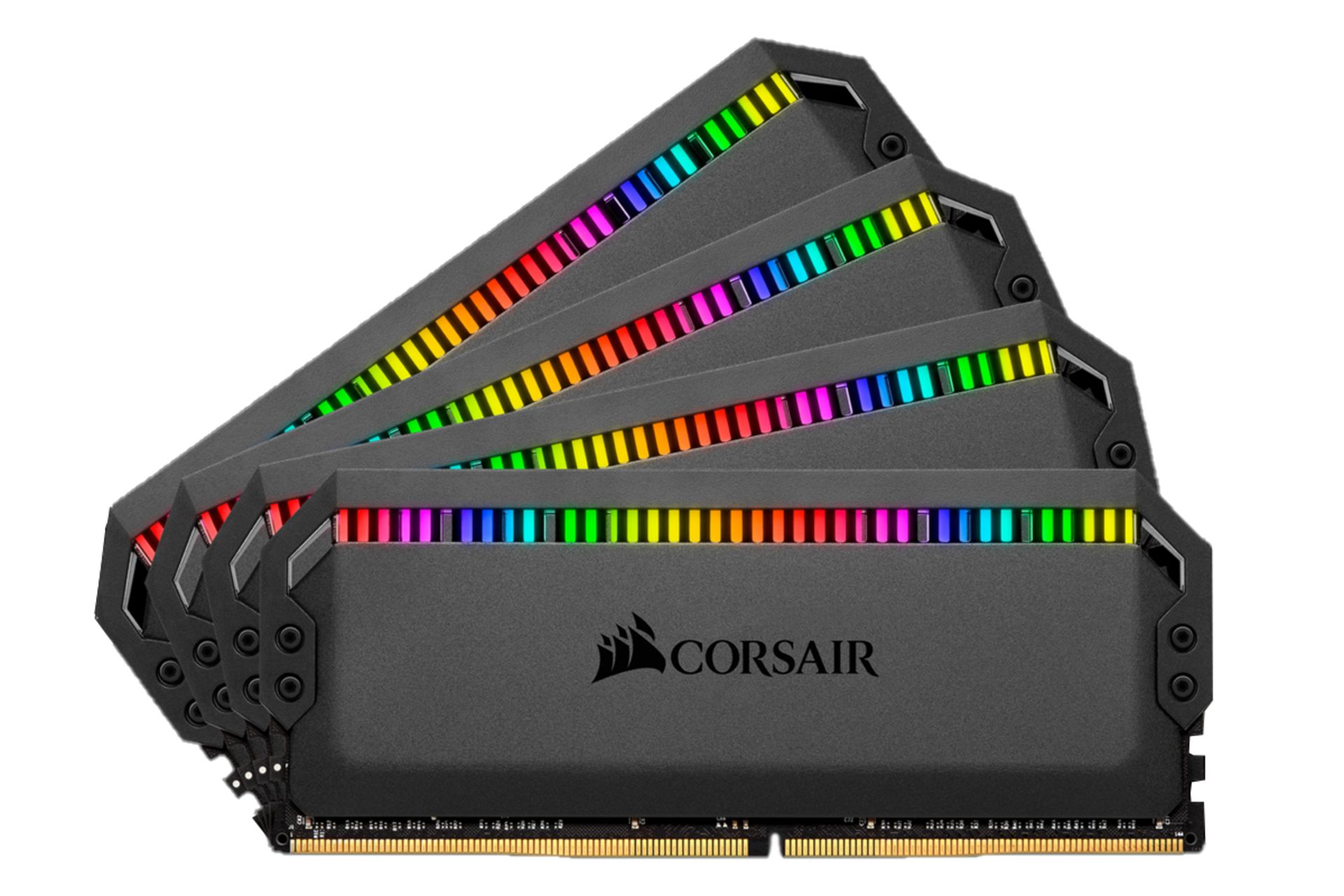 نمای جلو رم کورسیر VENGEANCE RGB PRO ظرفیت 64 گیگابایت (4x16) از نوع DDR4-3600