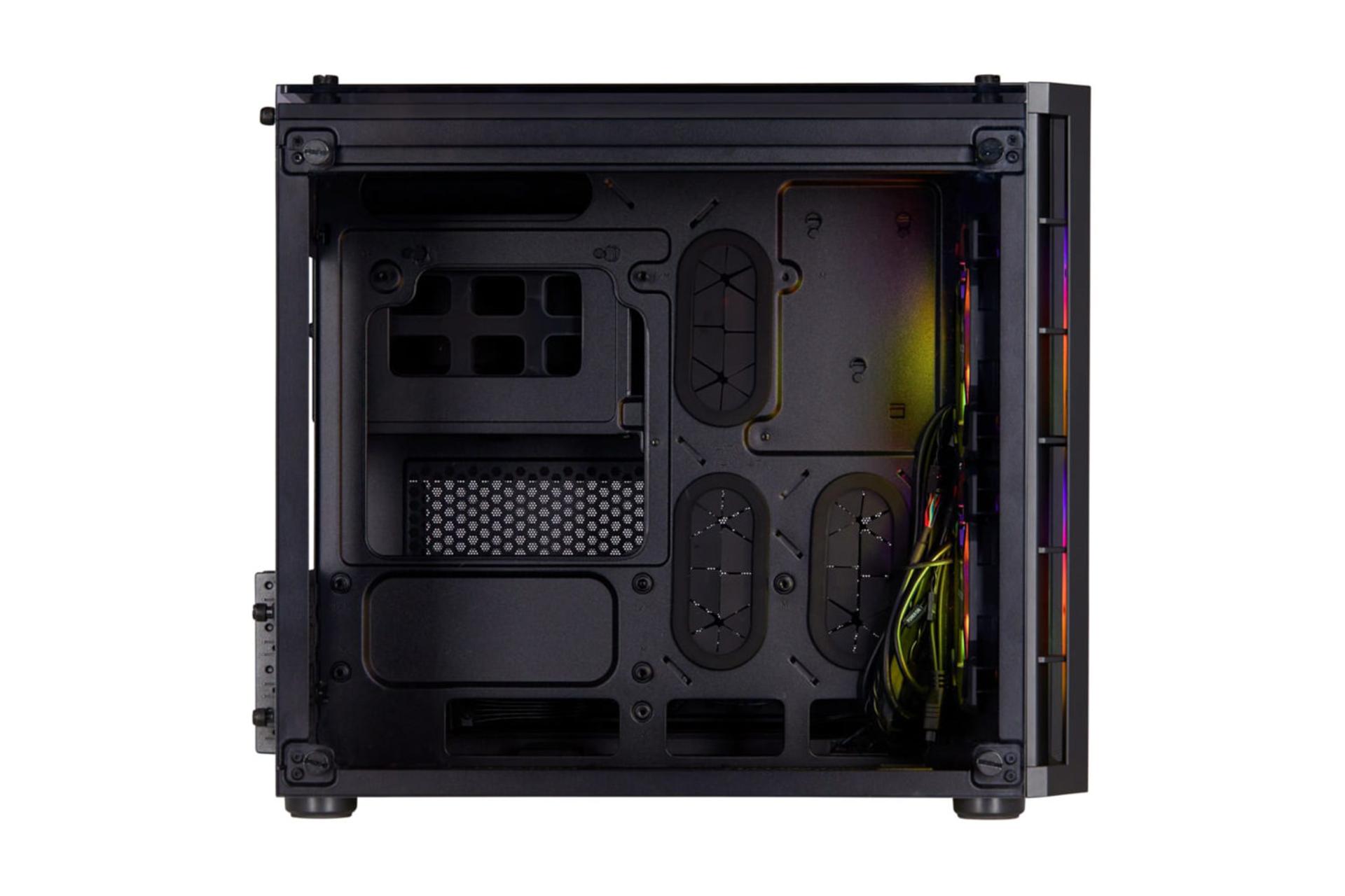 نمای داخلی از سمت چپ کیس کامپیوتر کورسیر Crystal Series 280X RGB