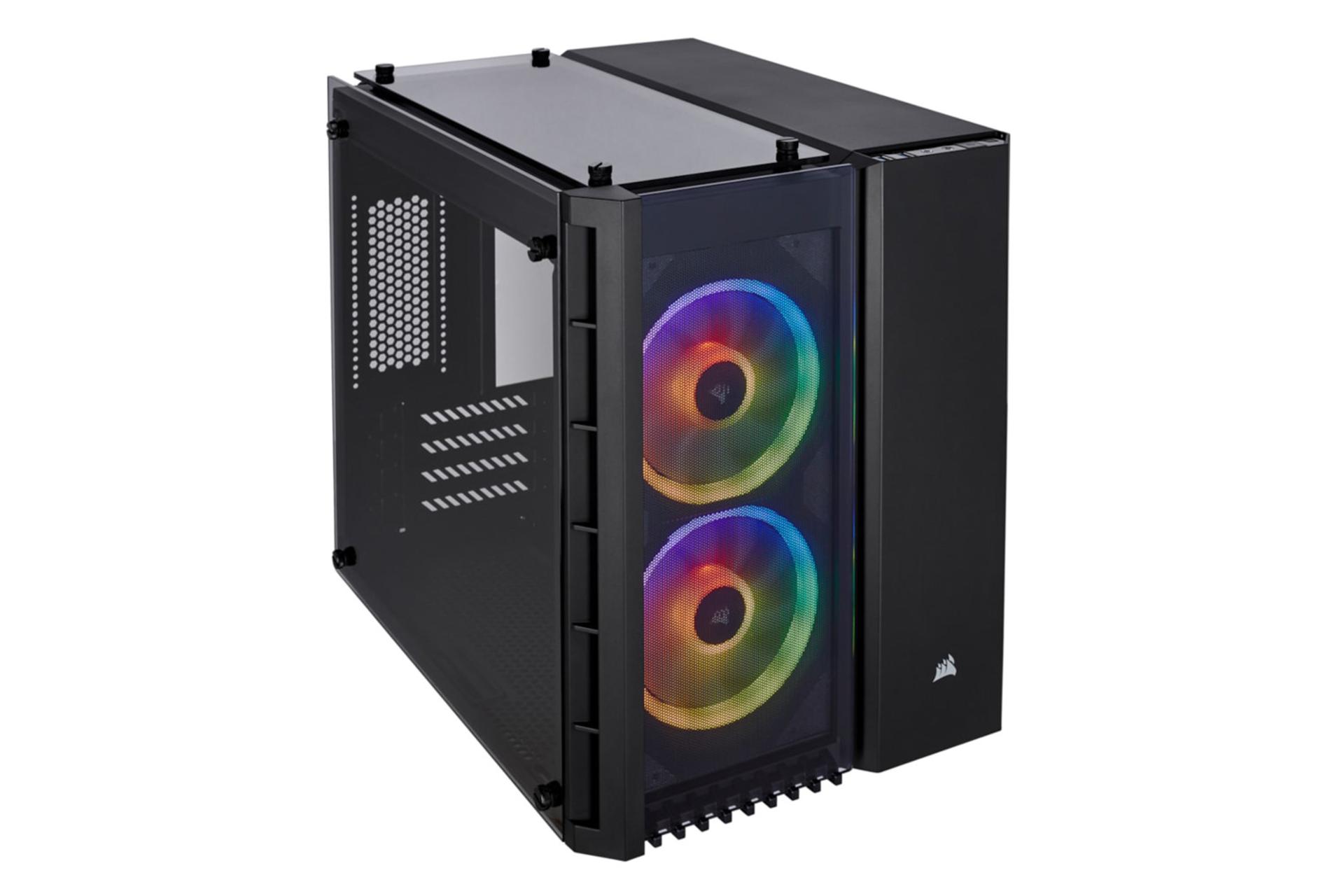 نیمرخ بالا و چپ کیس کامپیوتر کورسیر Crystal Series 280X RGB