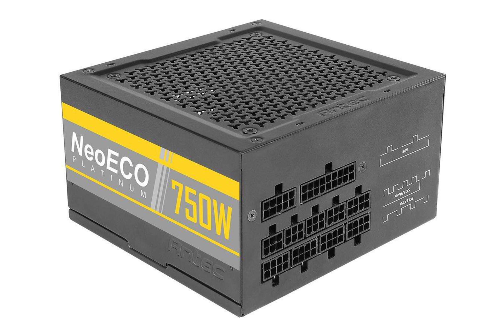 پاور کامپیوتر انتک NeoECO Platinum NE750 با توان 750 وات نمای جانبی