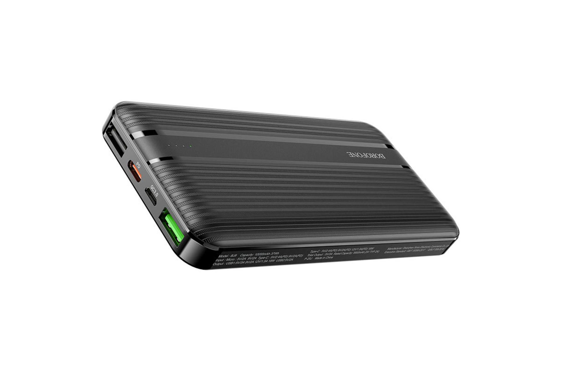 نمای جانبی پاور بانک بروفون BJ9 Uranus مشکی