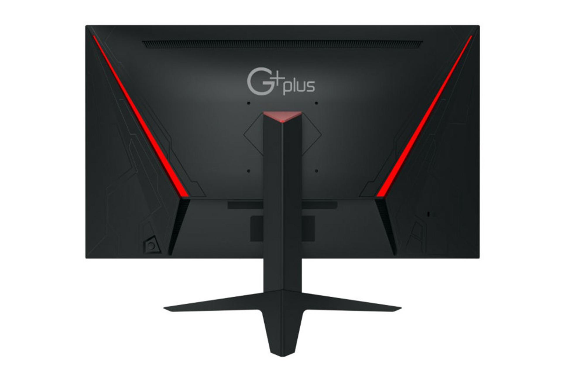 نمای پشت مانیتور جی پلاس مدل GGM-K275FN و نمایش برند محصول