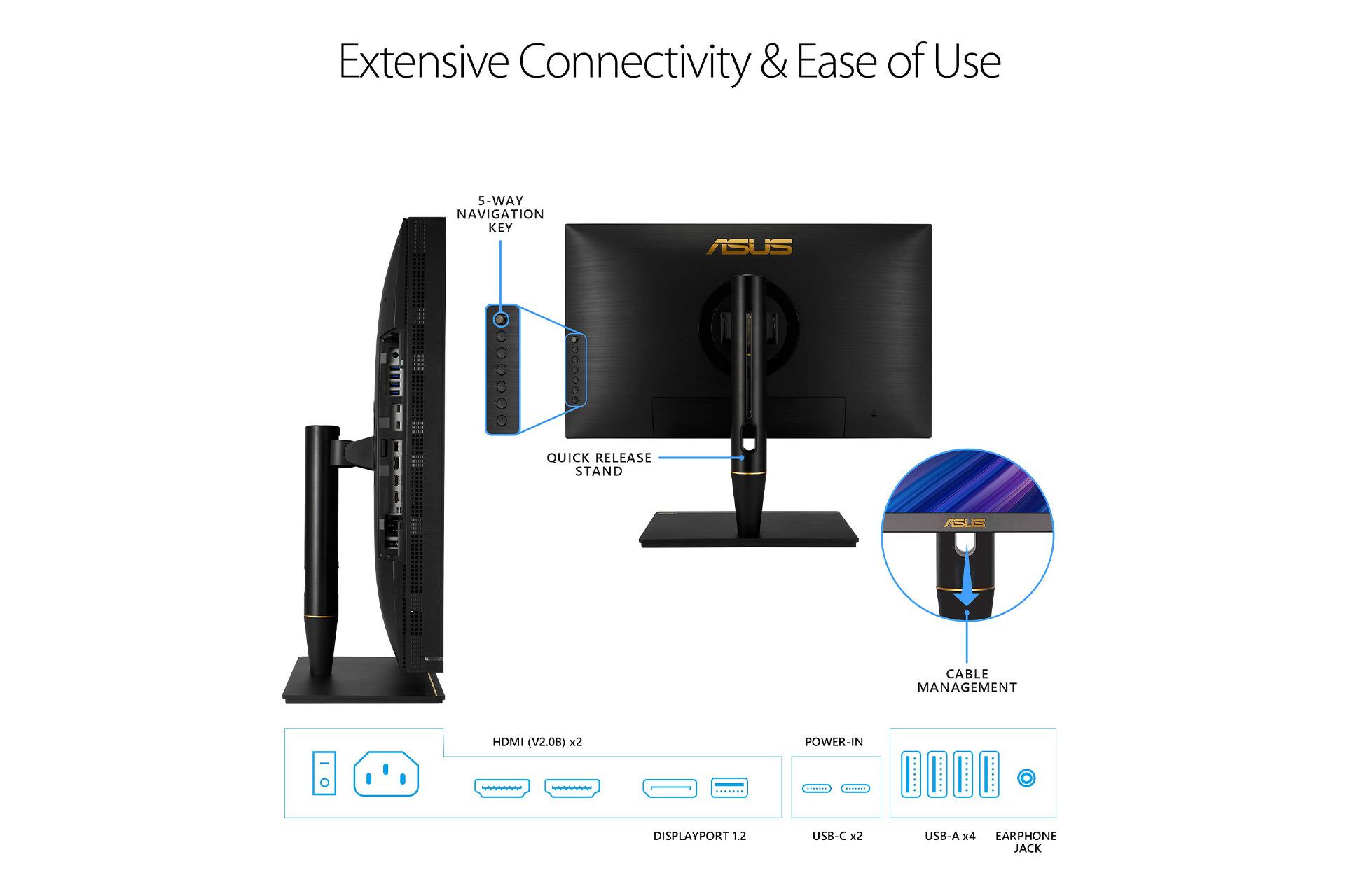 مانیتور ایسوس 27 اینچ مدل ProArt PA27UCX-K پورت