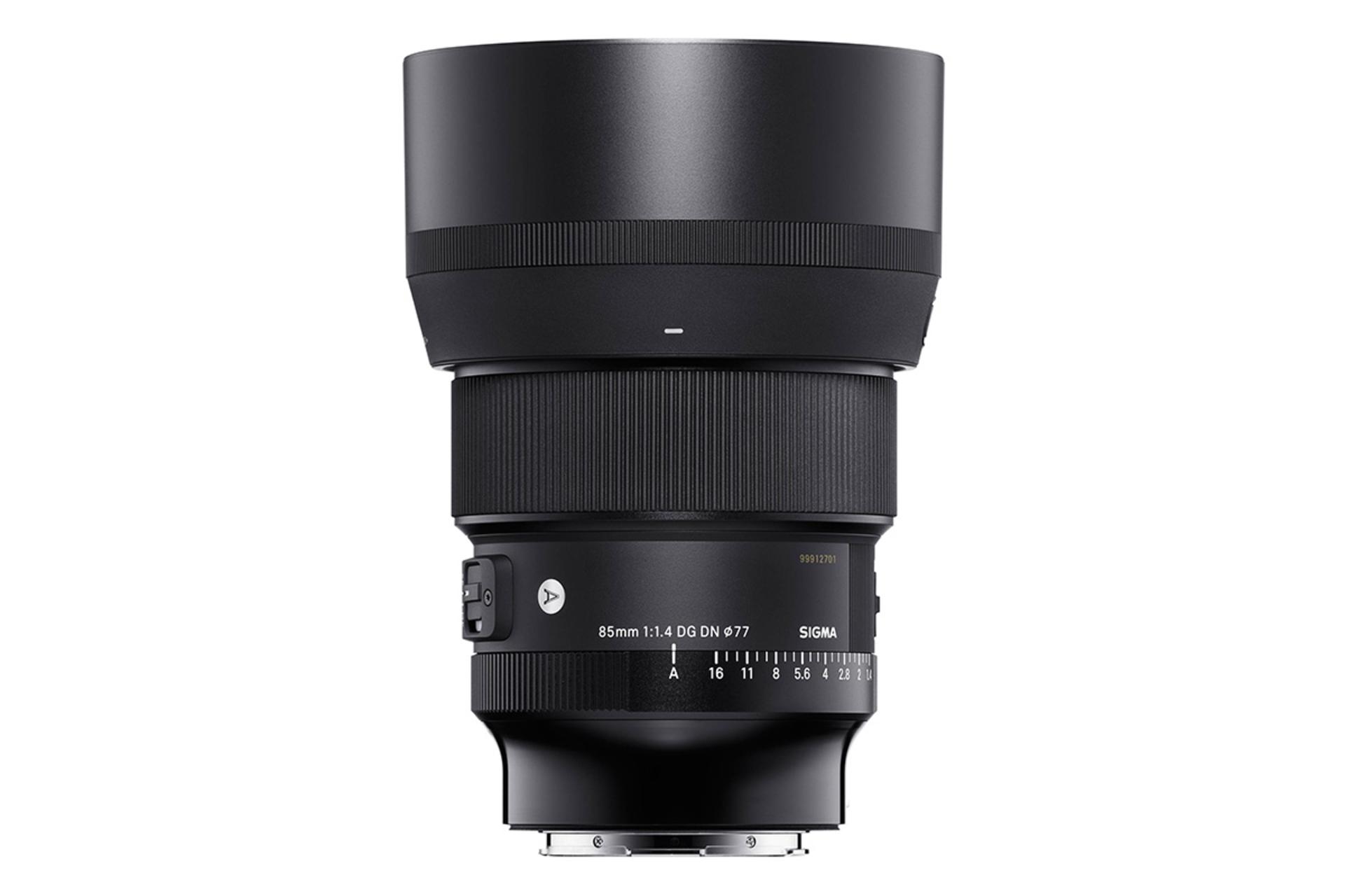 نمای ایستاده لنز سیگما 85 میلی‌متری f1.4