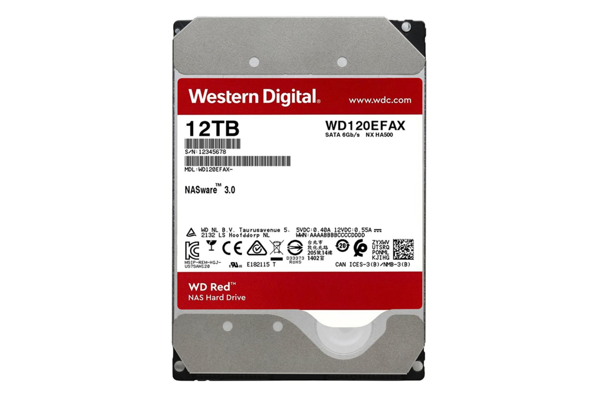 نمای جلو هارد اکسترنال وسترن دیجیتال مدل WD120EFAX با ظرفیت 12 ترابایت