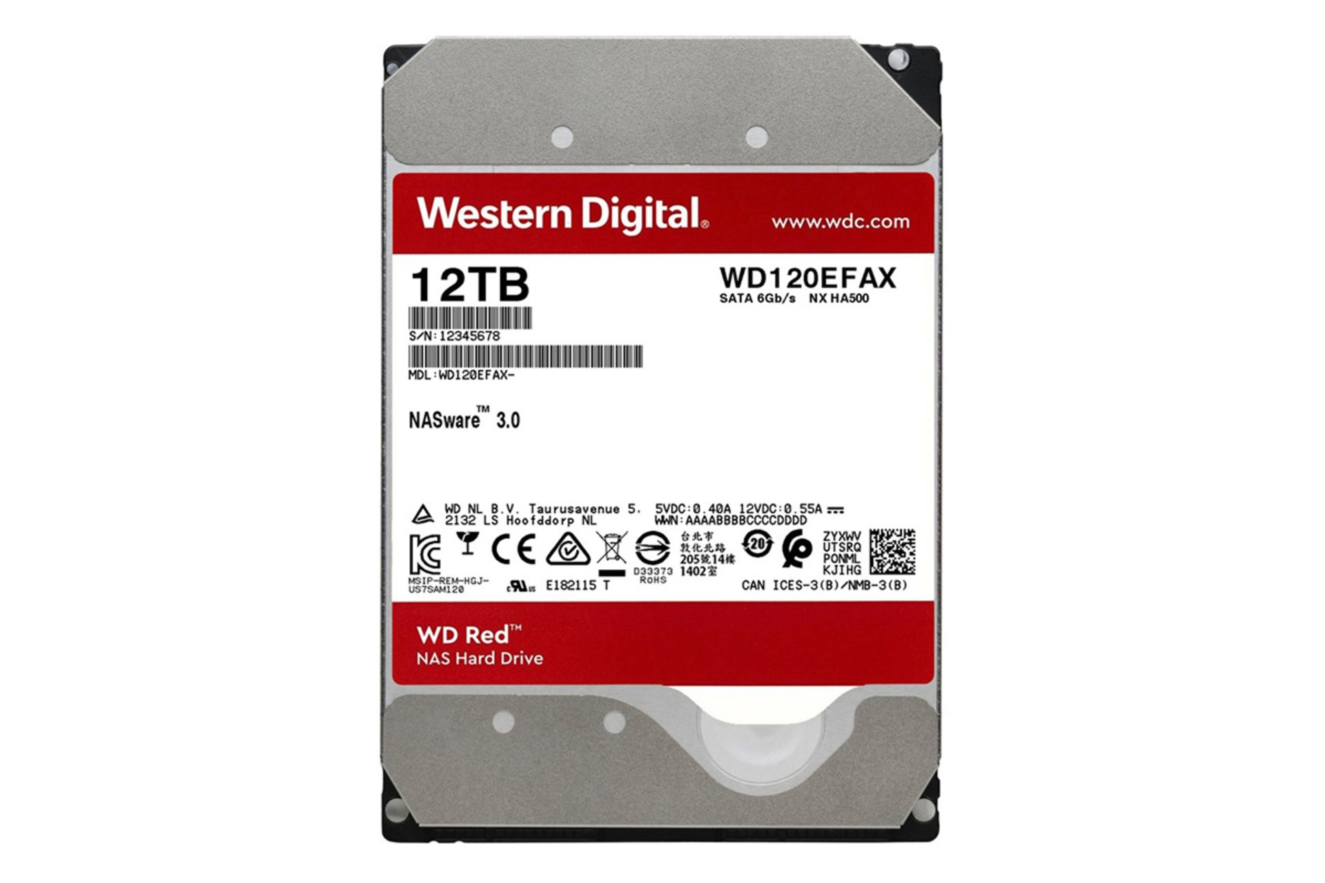 نمای جلو هارد اکسترنال وسترن دیجیتال مدل WD120EFAX با ظرفیت 12 ترابایت