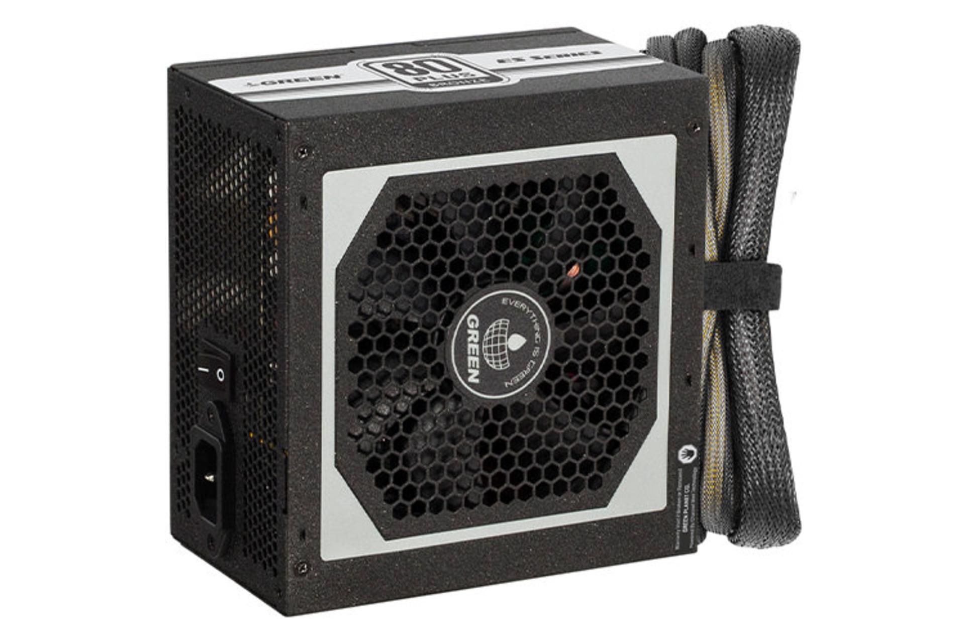 پاور کامپیوتر گرین GP480A_ES با توان 480 وات نمای ایستاده