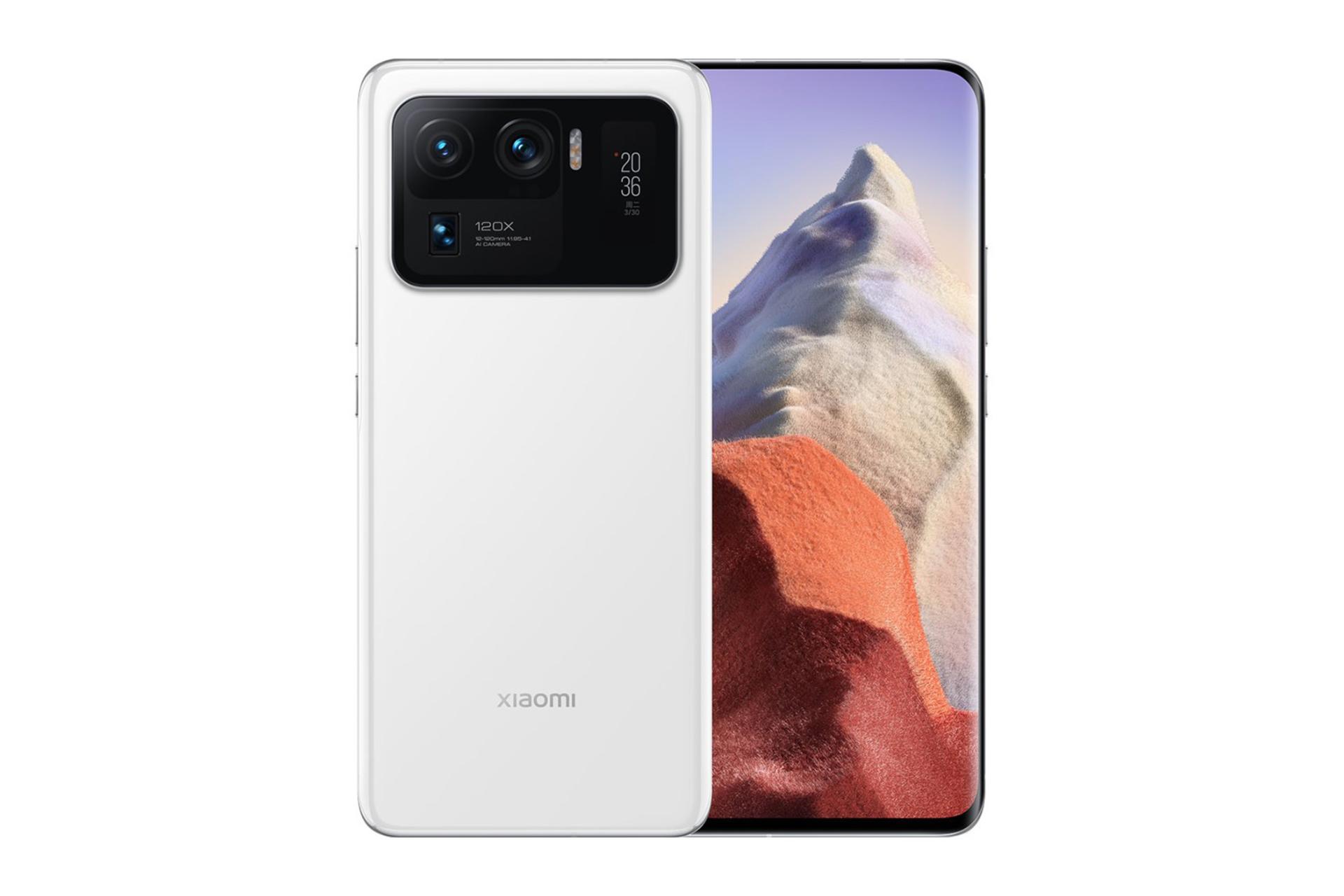 نمای پشت گوشی می ۱۱ اولترا شیائومی با رنگ سفید