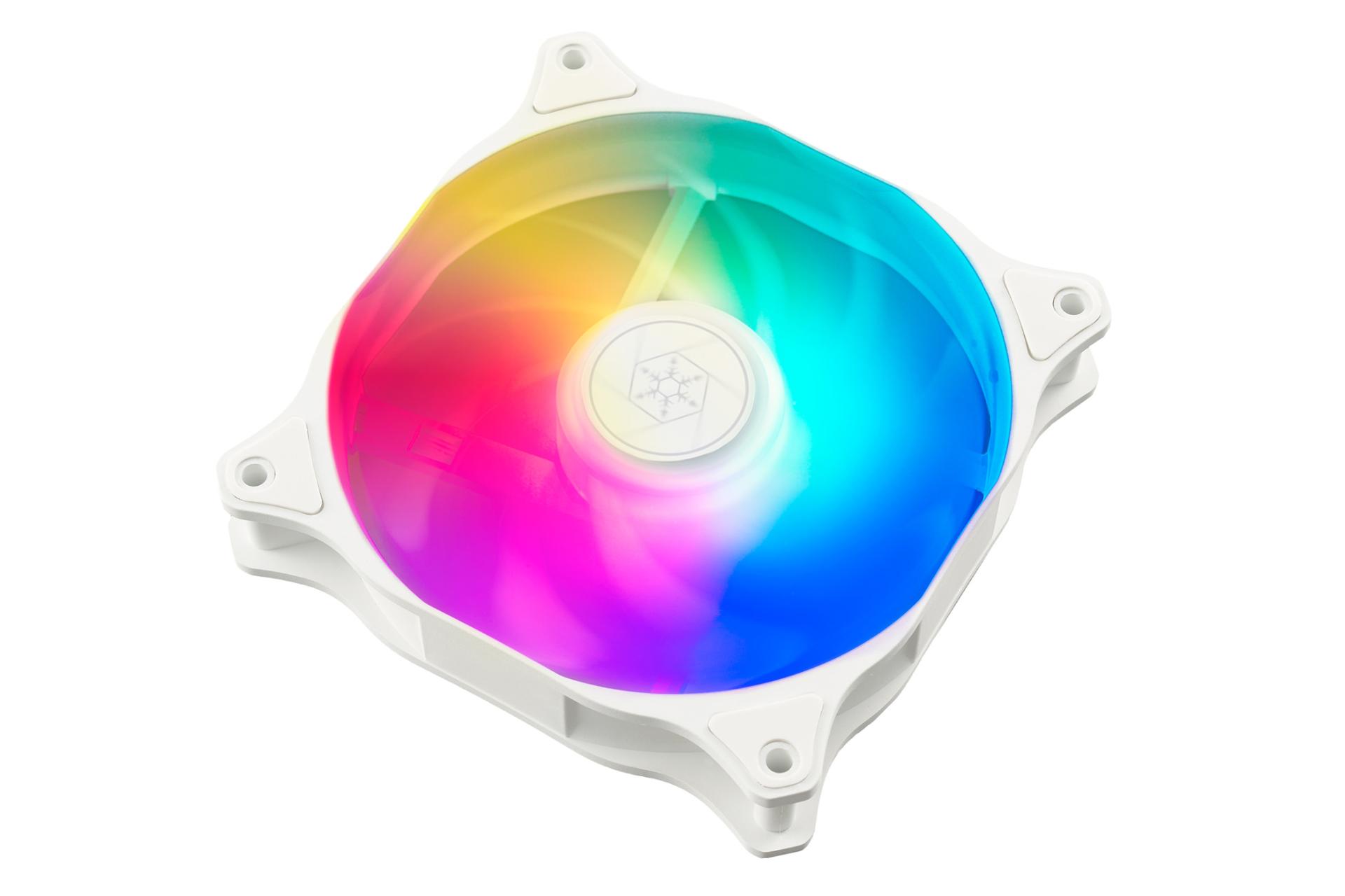 نمای بالا با نورپردازی فن کیس سیلور استون Air Blazer 120RW