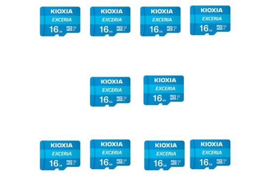 کارت حافظه کیوکسیا microSDXC با ظرفیت 16 گیگابایت مدل EXCERIA کلاس 10 بسته 10 عددی