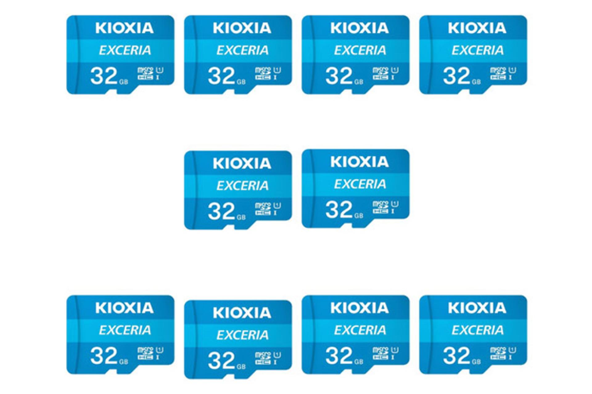 کارت حافظه کیوکسیا microSDXC با ظرفیت 32 گیگابایت مدل EXCERIA کلاس 10 بسته 10 عددی