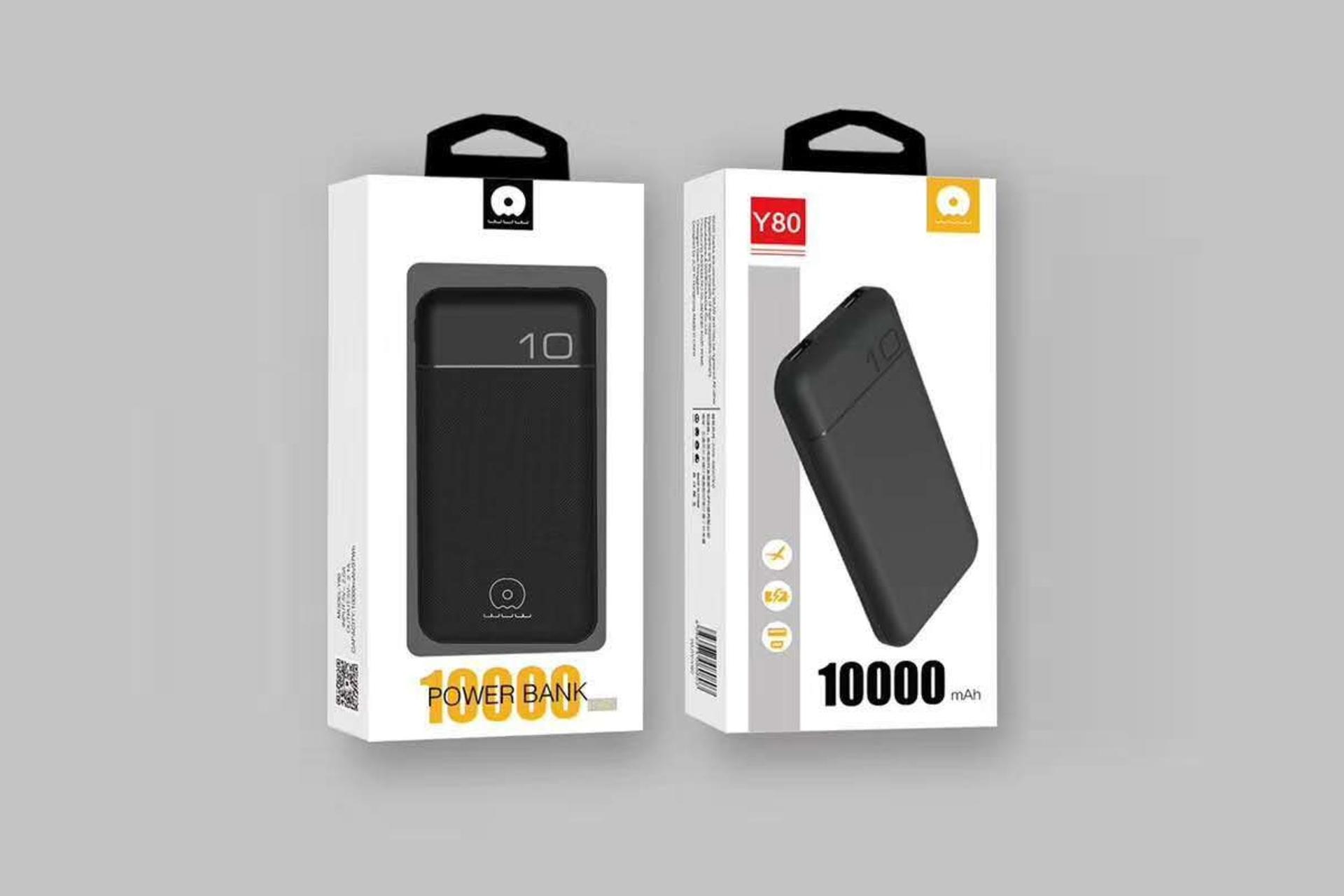 جعبه پاور بانک دبلیو یو دبلیو WUW Y80 10000mAh با ظرفیت 10000 میلی‌آمپر ساعت