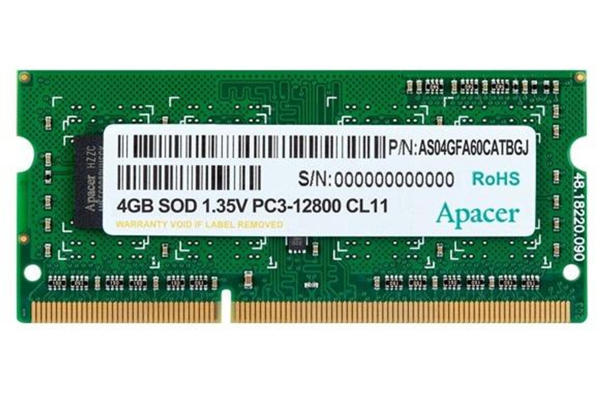 ر م اپیسر لپ‌تاپ ظرفیت 4 گیگابایت از نوع DDR3L-1600