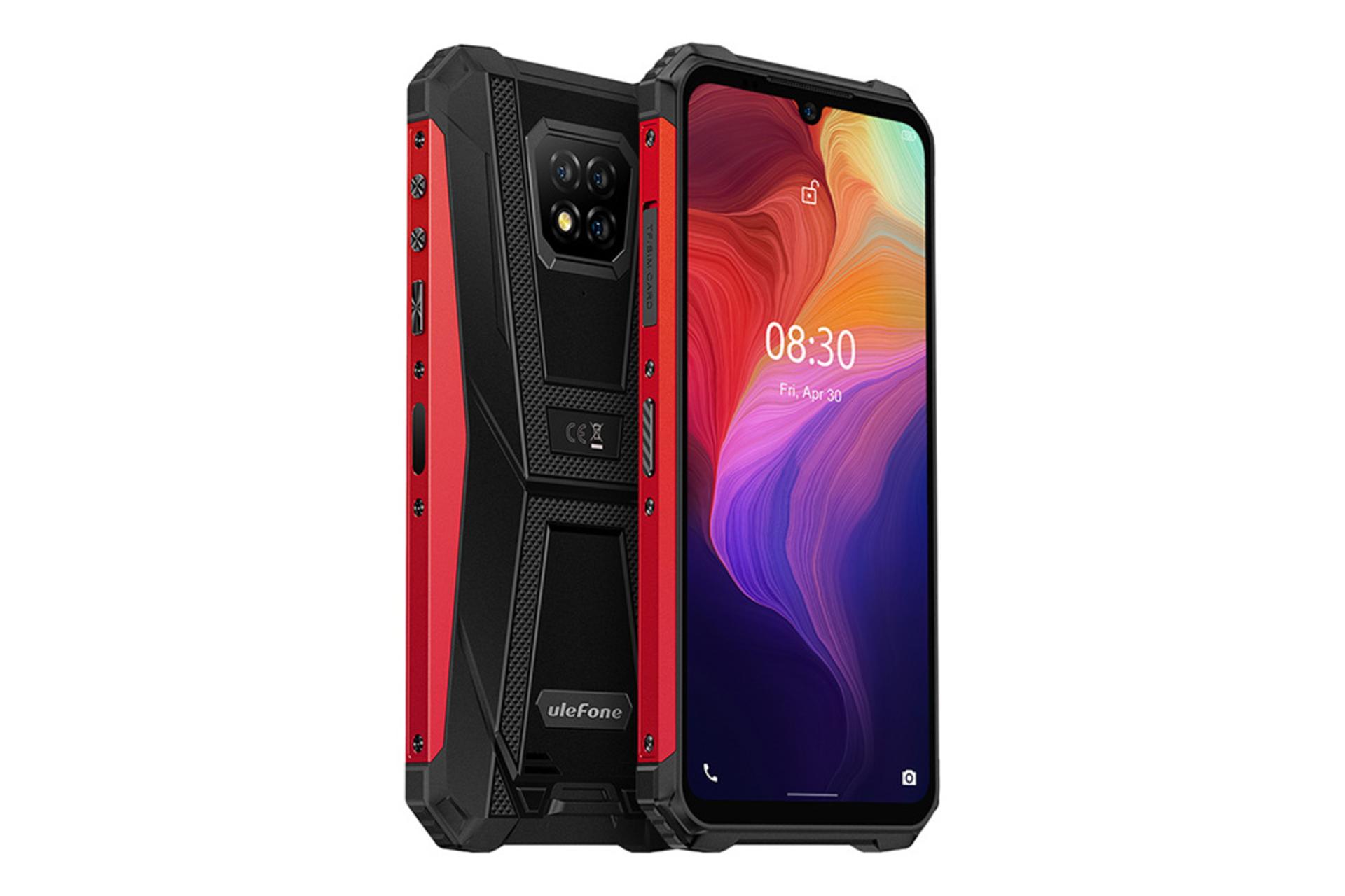 نمای جانبی گوشی موبایل یولفون Ulefone Armor 8 قرمز