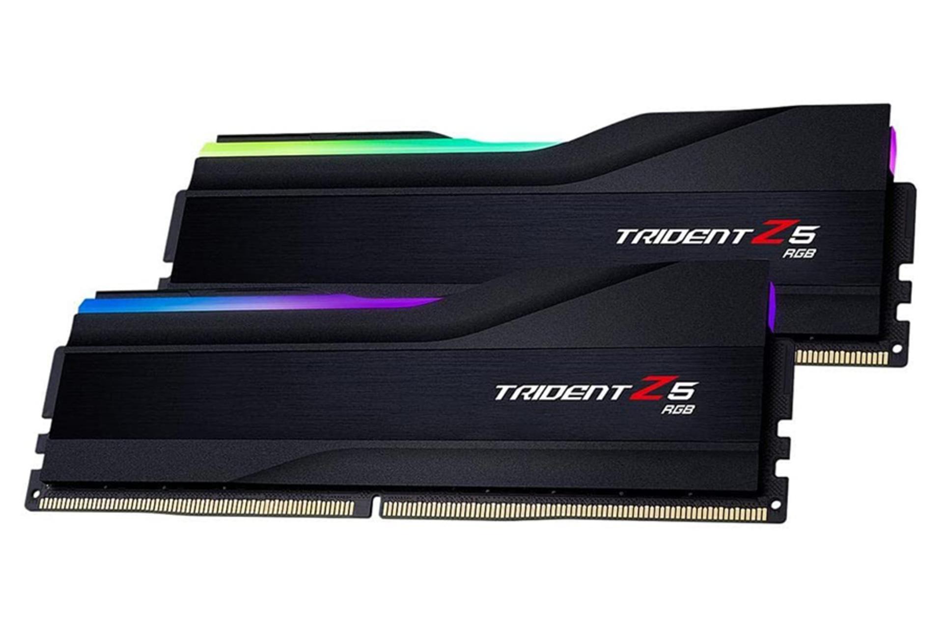 نمای جلوی رم جی اسکیل Trident Z5 RGB ظرفیت 64 گیگابایت (2x32) از نوع DDR5-6000 CL30 بصورت دوتایی