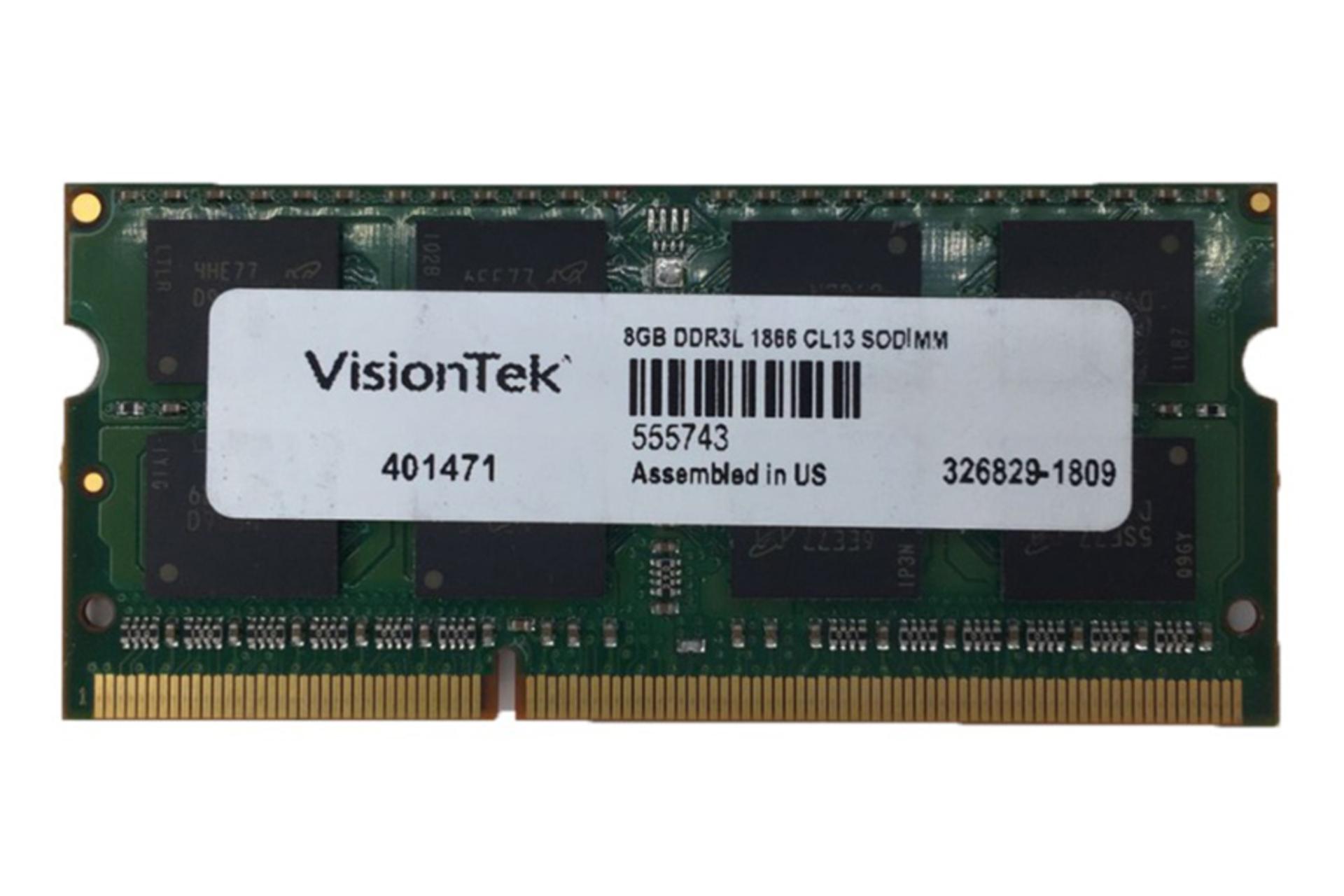 نمای روبروی رم ویژن تک 401471 ظرفیت 8 گیگابایت از نوع DDR3L-1866