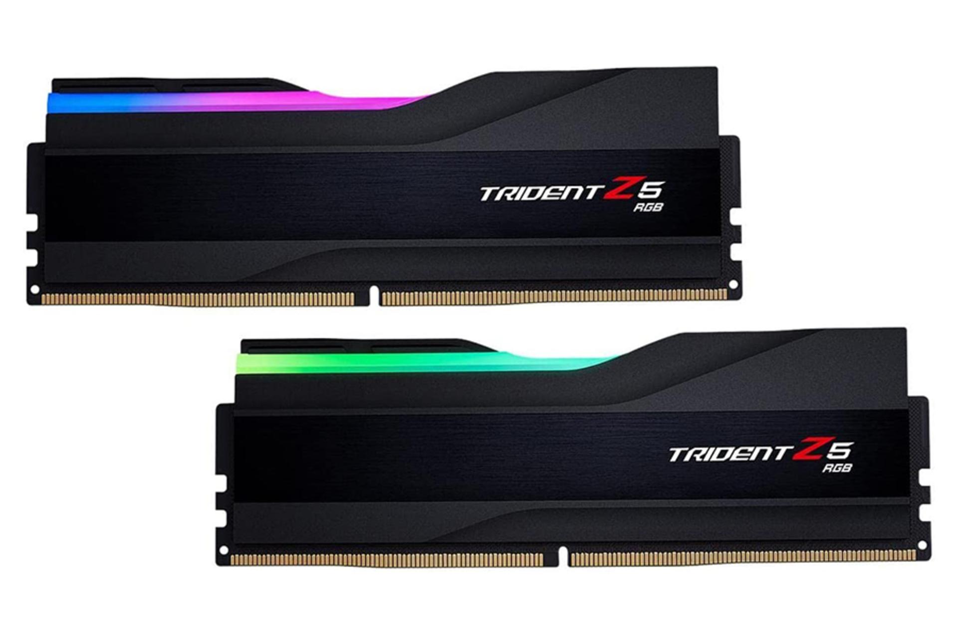 نمای روبروی رم جی اسکیل Trident Z5 RGB ظرفیت 64 گیگابایت (2x32) از نوع DDR5-5600 CL30 بصورت دوتایی