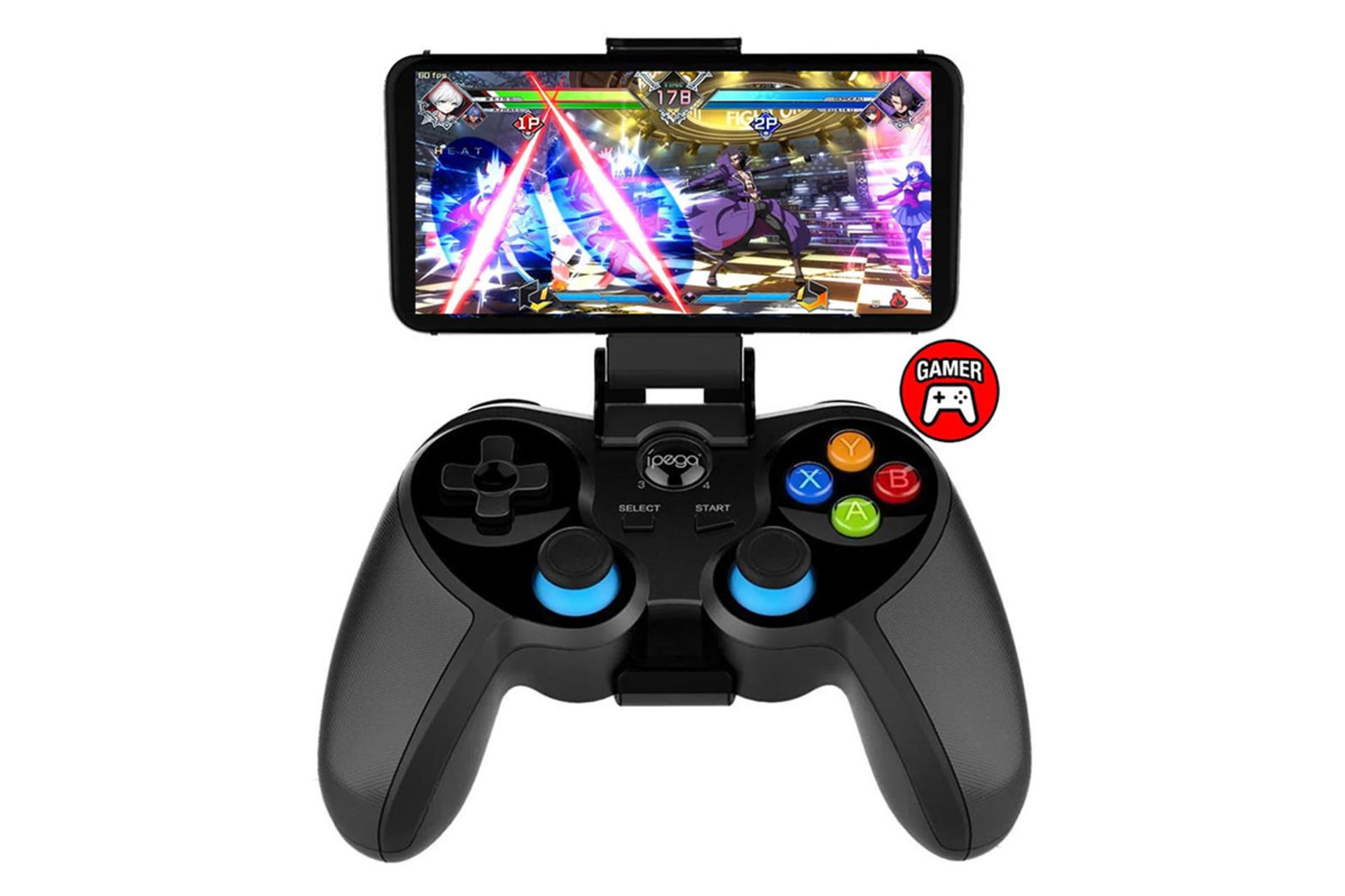 نمایش دسته بازی آی پگا PG-9157 به همراه هولدر نگهدارنده موبایل