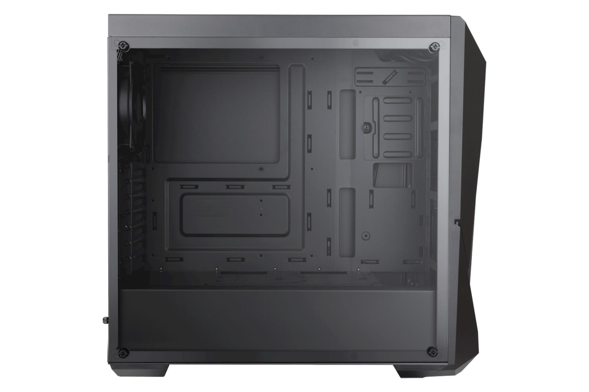 نمای داخل پنل شیشه‌ای سمت چپ کیس کامپیوتر کولر مستر MASTERBOX K500L