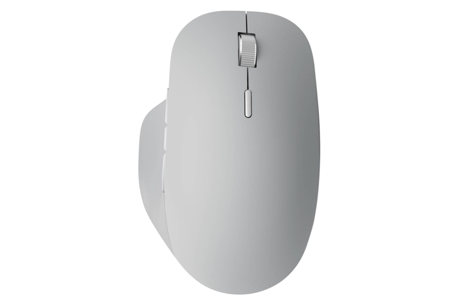 نمای روبرو ماوس بی سیم مایکروسافت Precision خاکستری