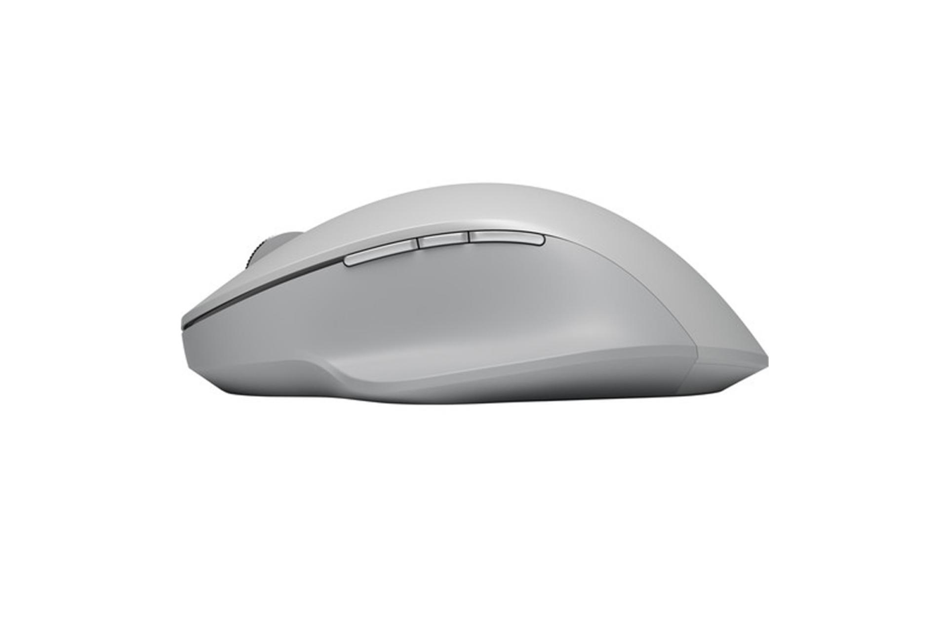 نمای جانبی ماوس بی سیم مایکروسافت Precision خاکستری