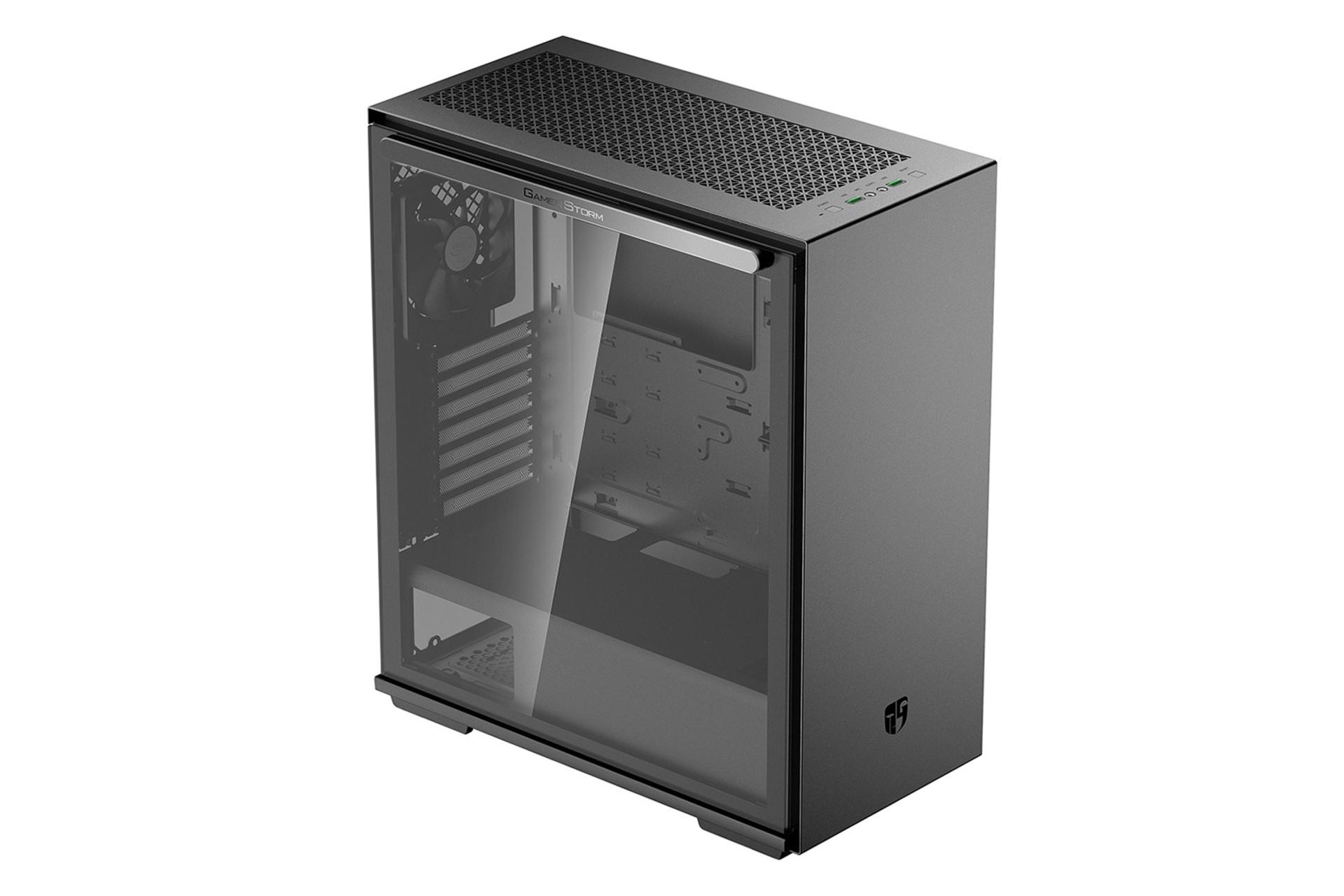 نمای نیم رخ جلو، بالا و سمت چپ کیس کامپیوتر دیپ کول Macube 310P Gamer Storm