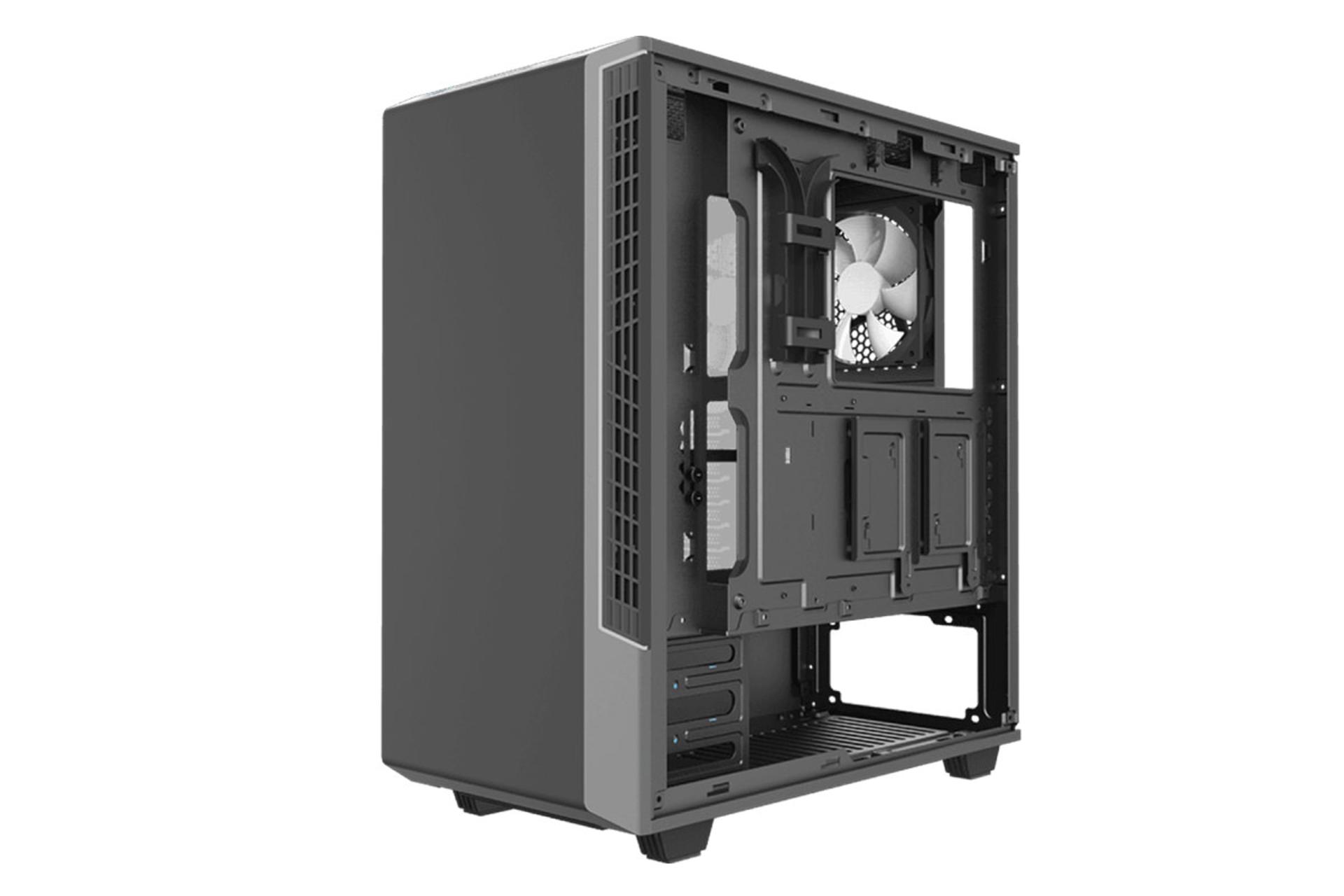 نمای نیم رخ جلو و داخل سمت راست کیس کامپیوتر گیم مکس Panda T802