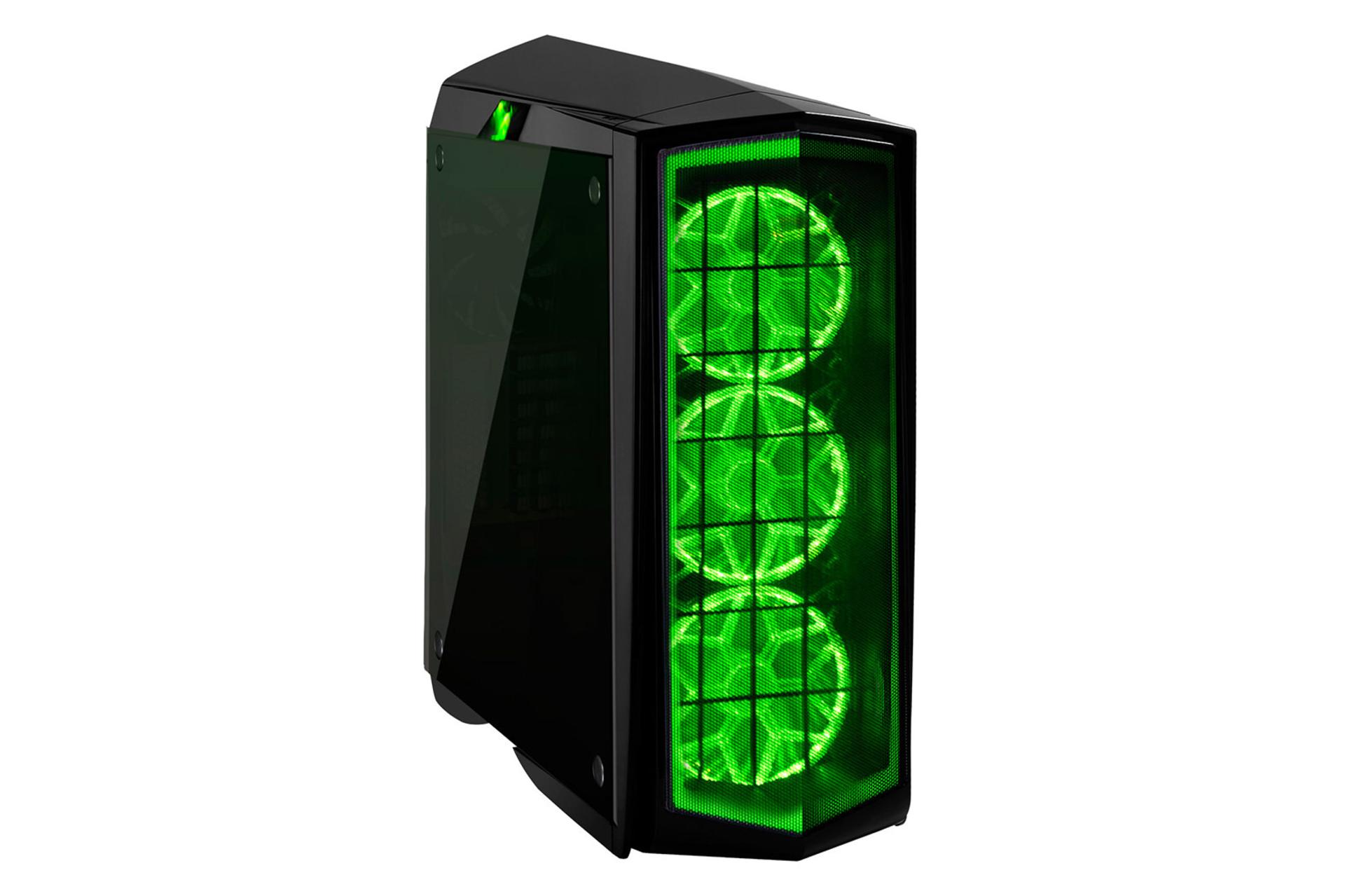 نمایش نور سبز فن های جلوی کیس کامپیوتر سیلور استون PM01-RGB 