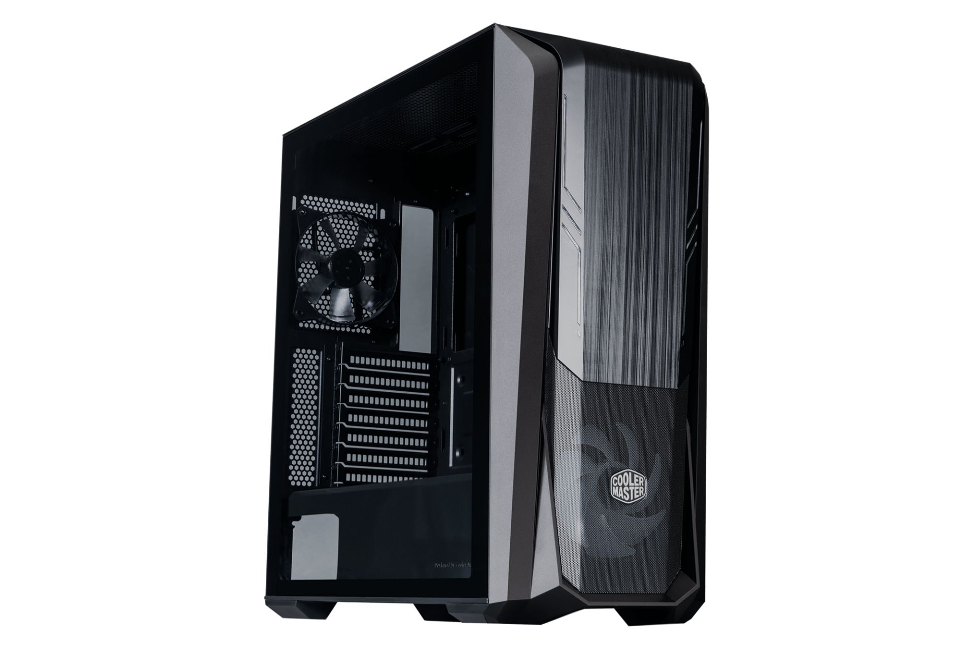 نمای نیم رخ جلو و سمت چپ کیس کامپیوتر کولر مستر MASTERBOX 500 