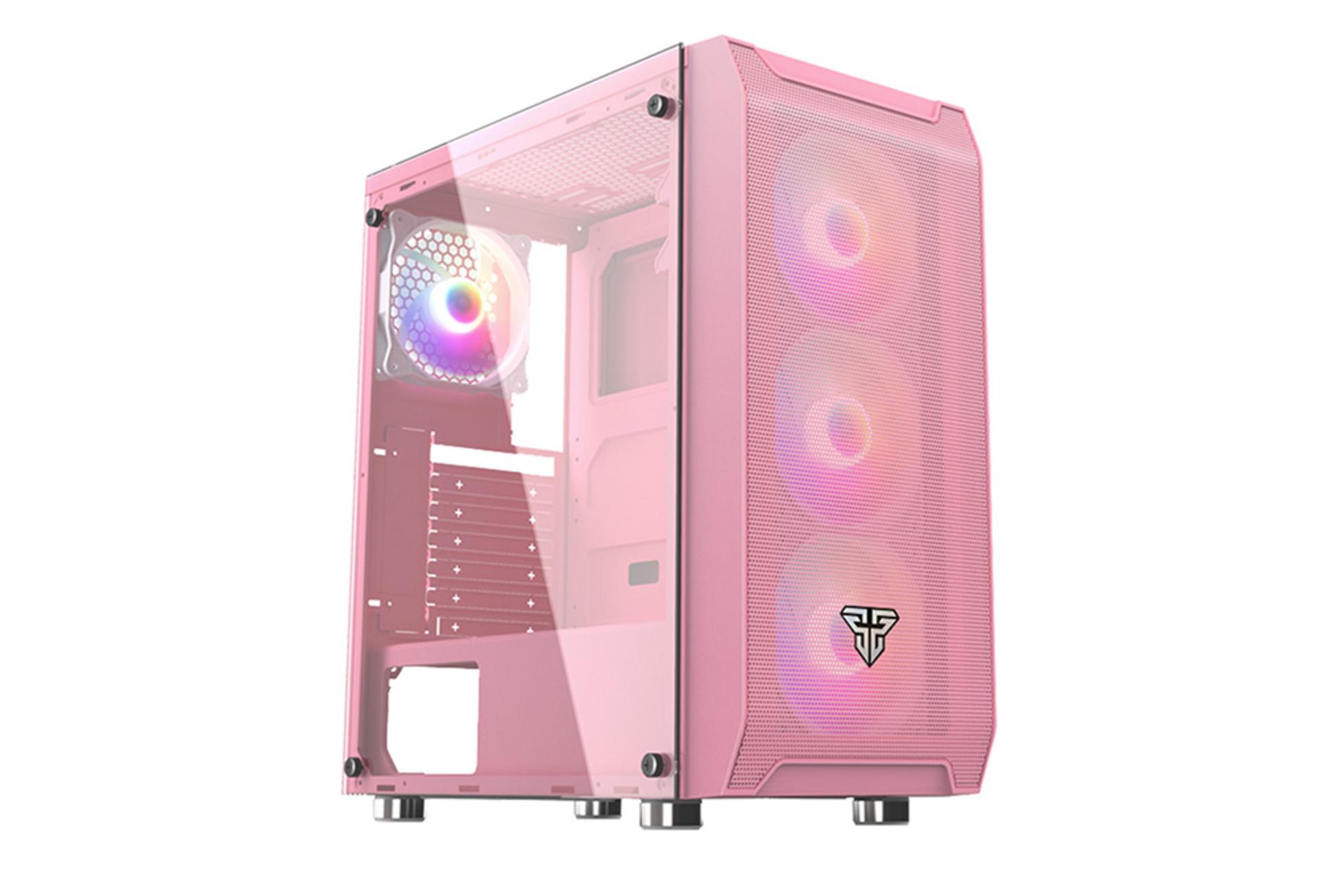 نمای نیم رخ جلوی رنگ صورتی کیس کامپیوتر فنتک AERO CG80