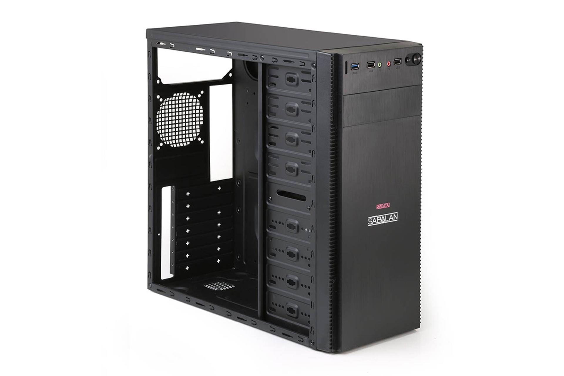 نمای نیم رخ جلو و داخل سمت چپ کیس کامپیوتر سادیتا مدل سبلان